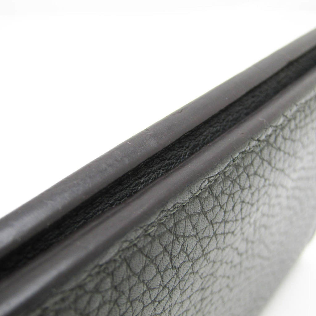 Louis Vuitton Taurillon Lv Charcoal Leather Long Wallet
