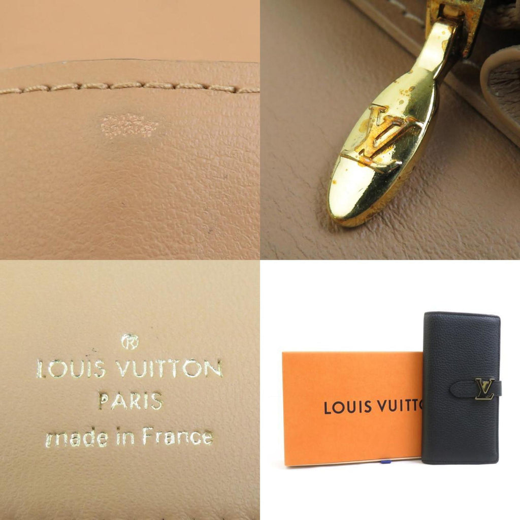 Louis Vuitton Black Leather Long Wallet