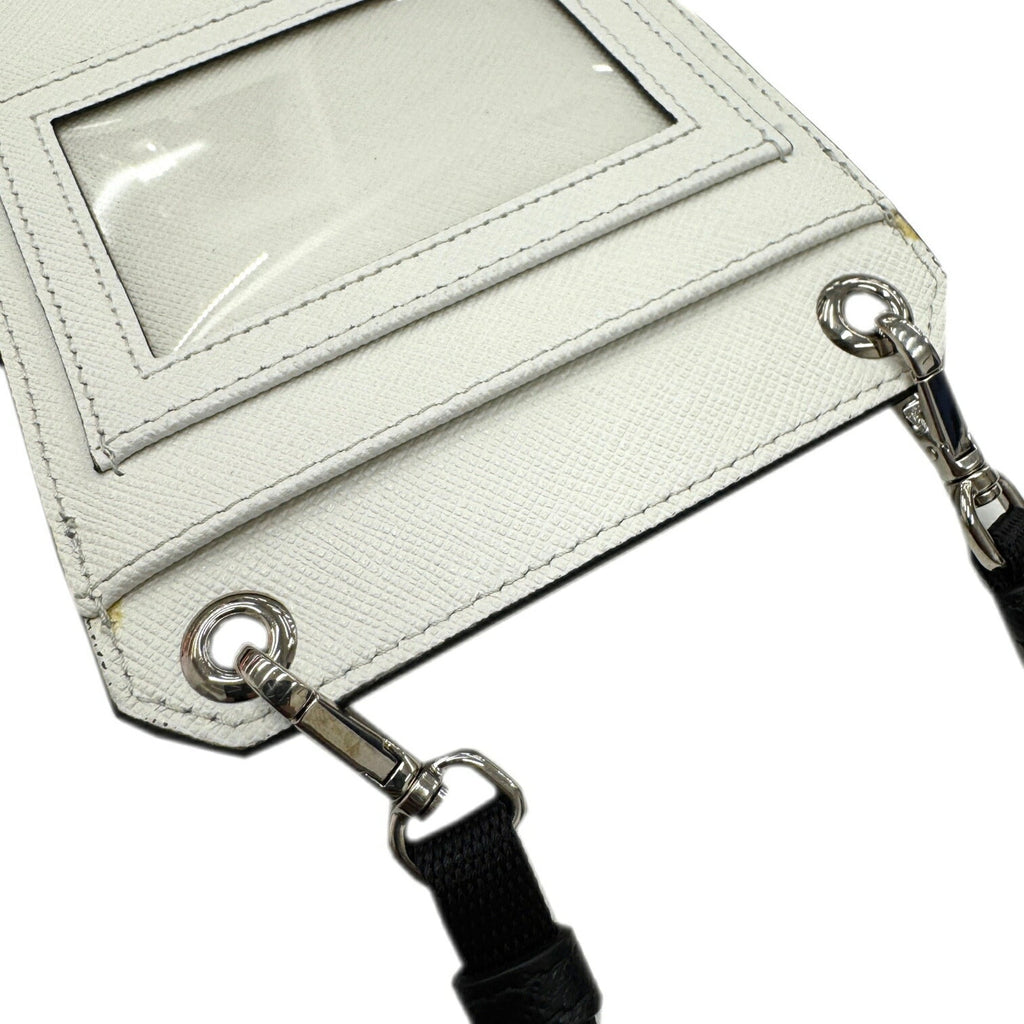 Prada Black Blue White Saffiano Pouch Shoulder Bag