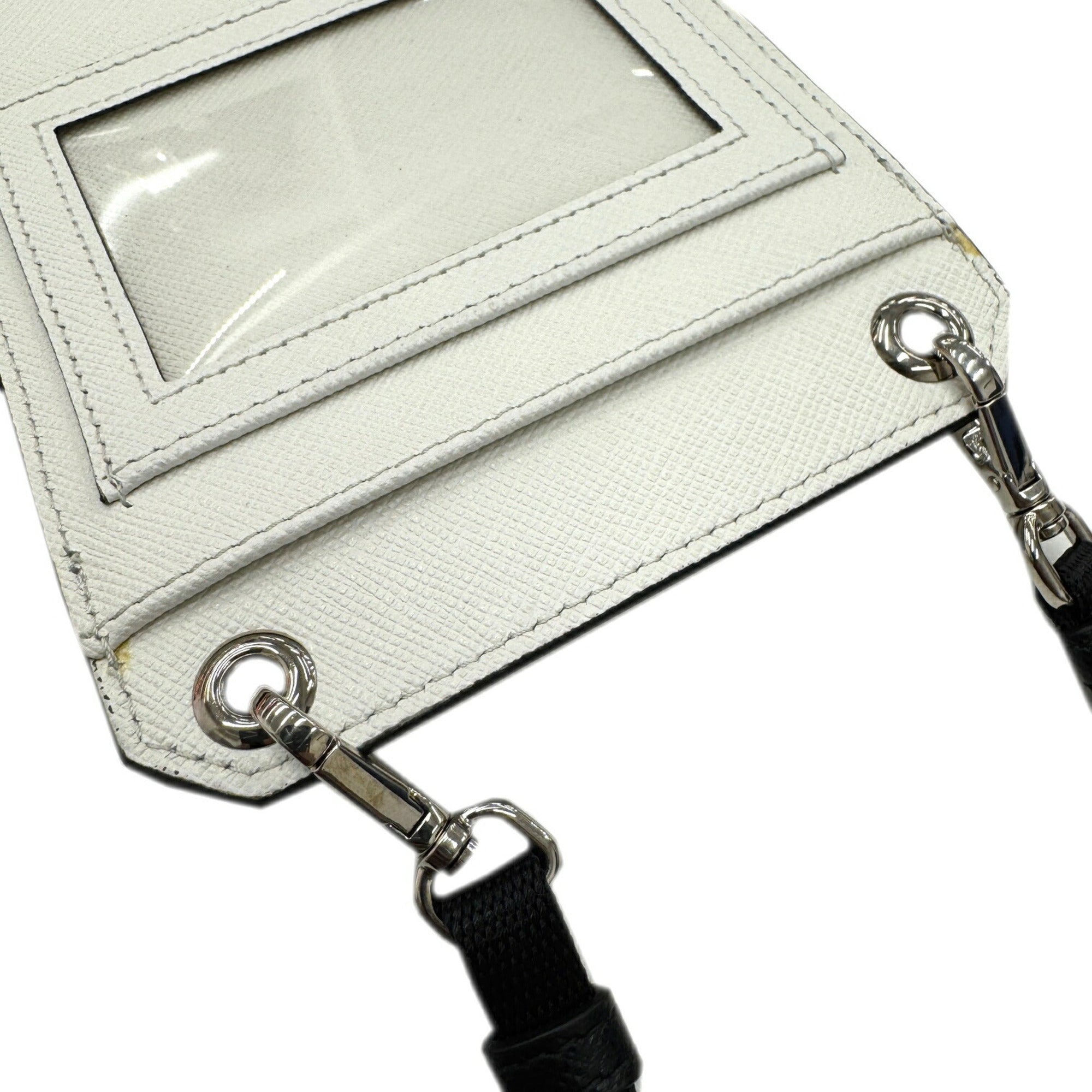 Prada Black Blue White Saffiano Pouch Shoulder Bag