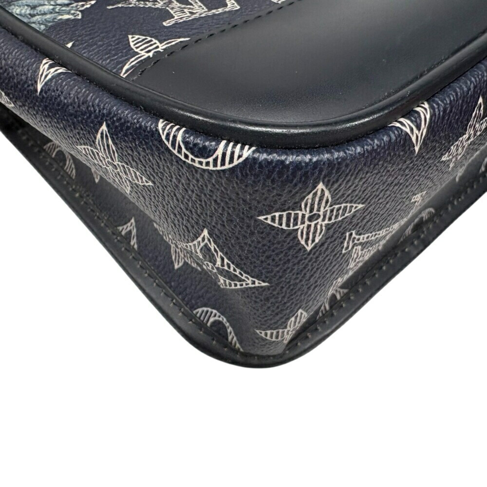Louis Vuitton Navy Leather Shoulder Bag