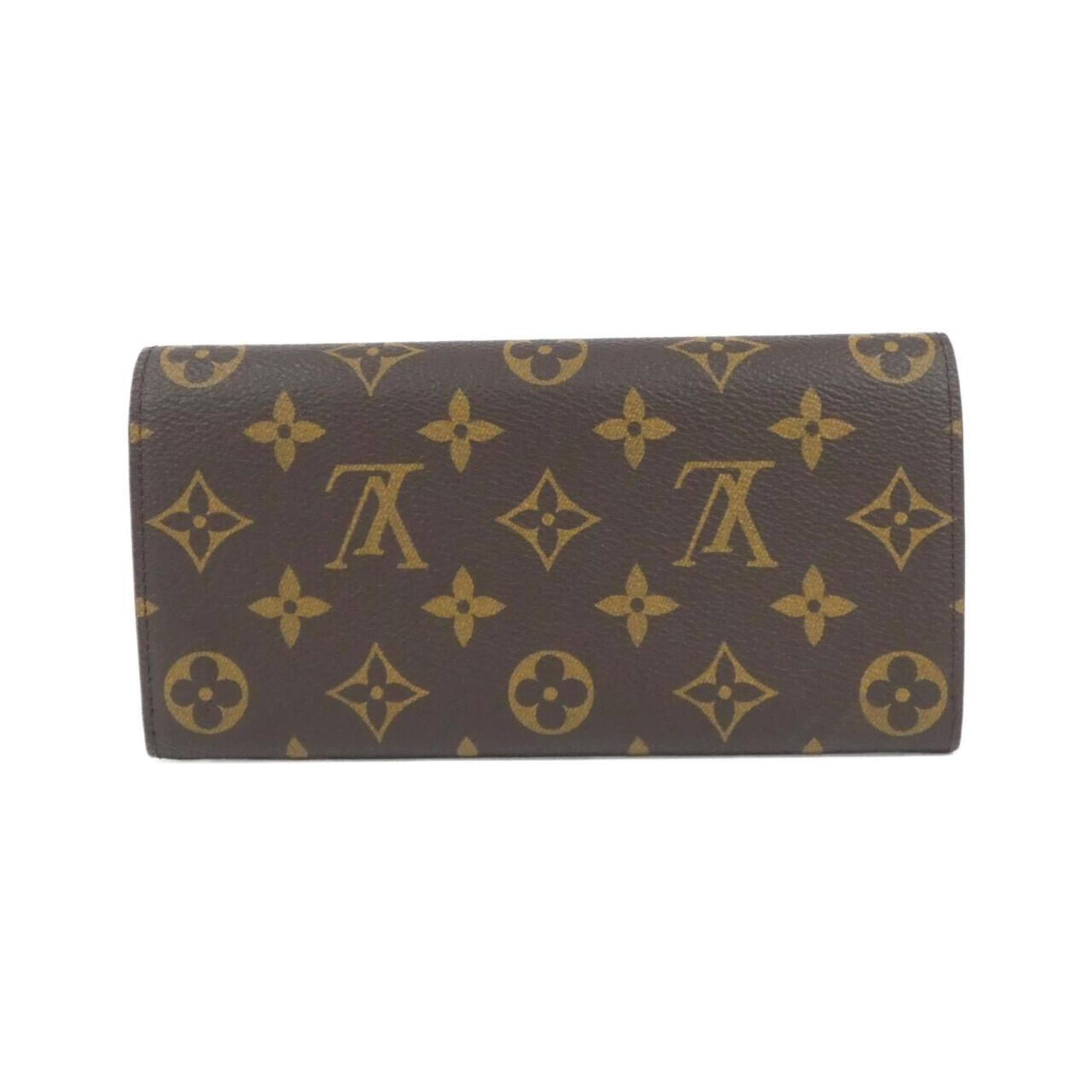Louis Vuitton Fuchsia Marron Coated Canvas Long Wallet