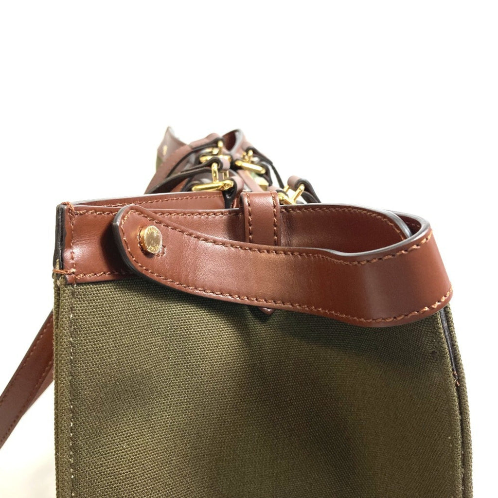 Fendi Green Cotton Shoulder Bag Tote Bag