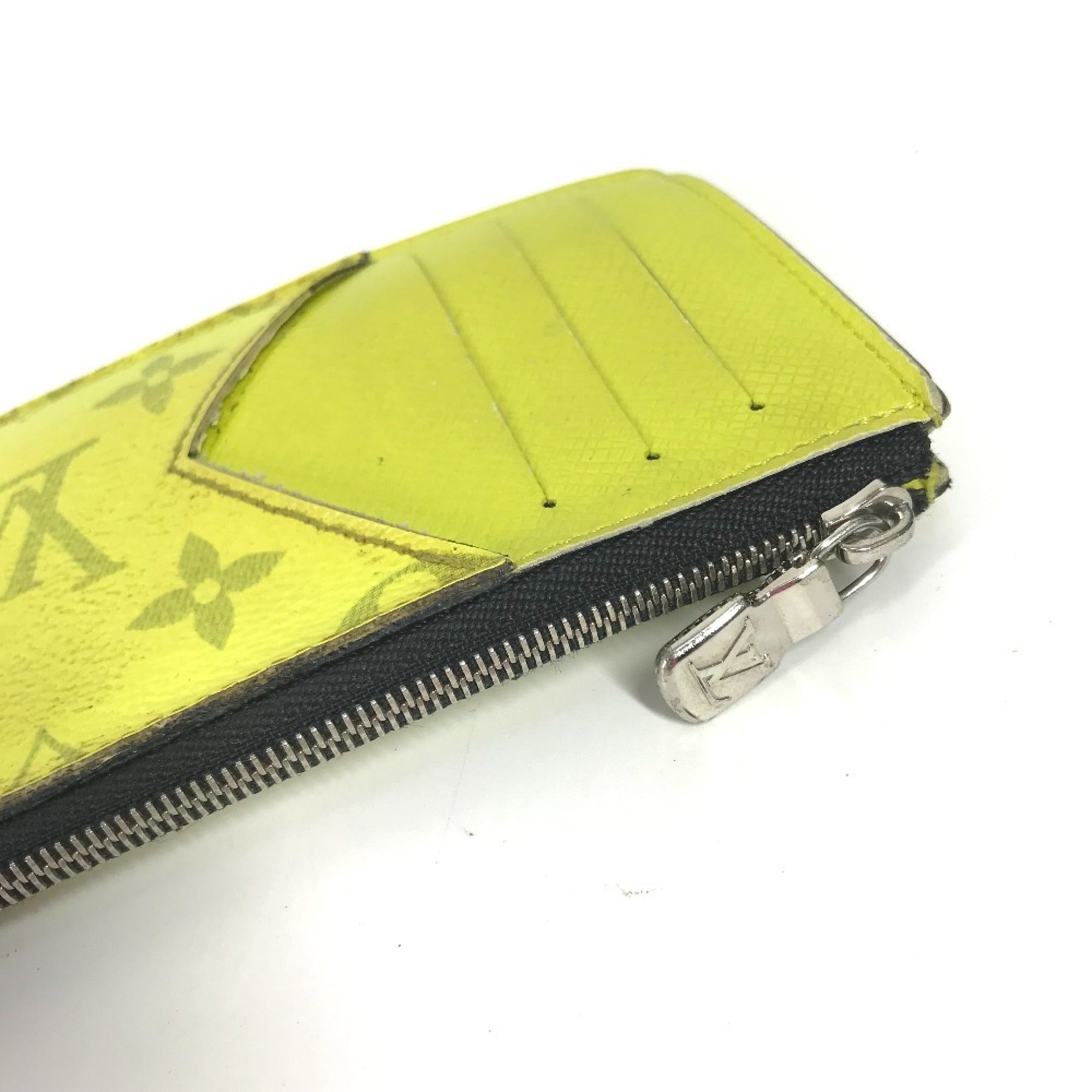 Louis Vuitton Taigarama Yellow Monogram Taiga Leather Coin Purse/Coin Case