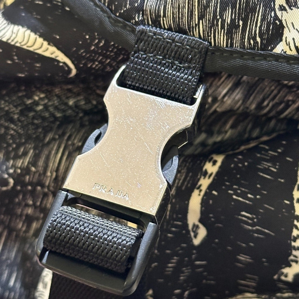 Prada Black White Nylon Backpack