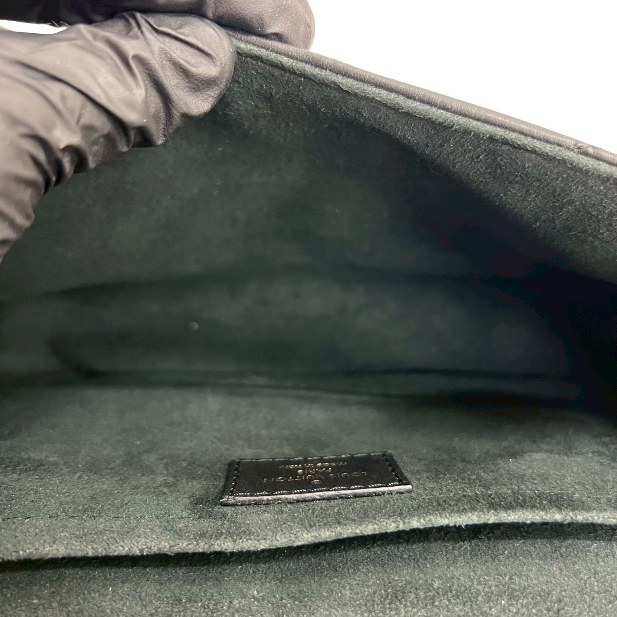 Louis Vuitton Black Leather Handbag Shoulder Bag