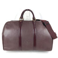 Louis Vuitton Acajou Purple Taiga Leather Boston Bag Shoulder Bag