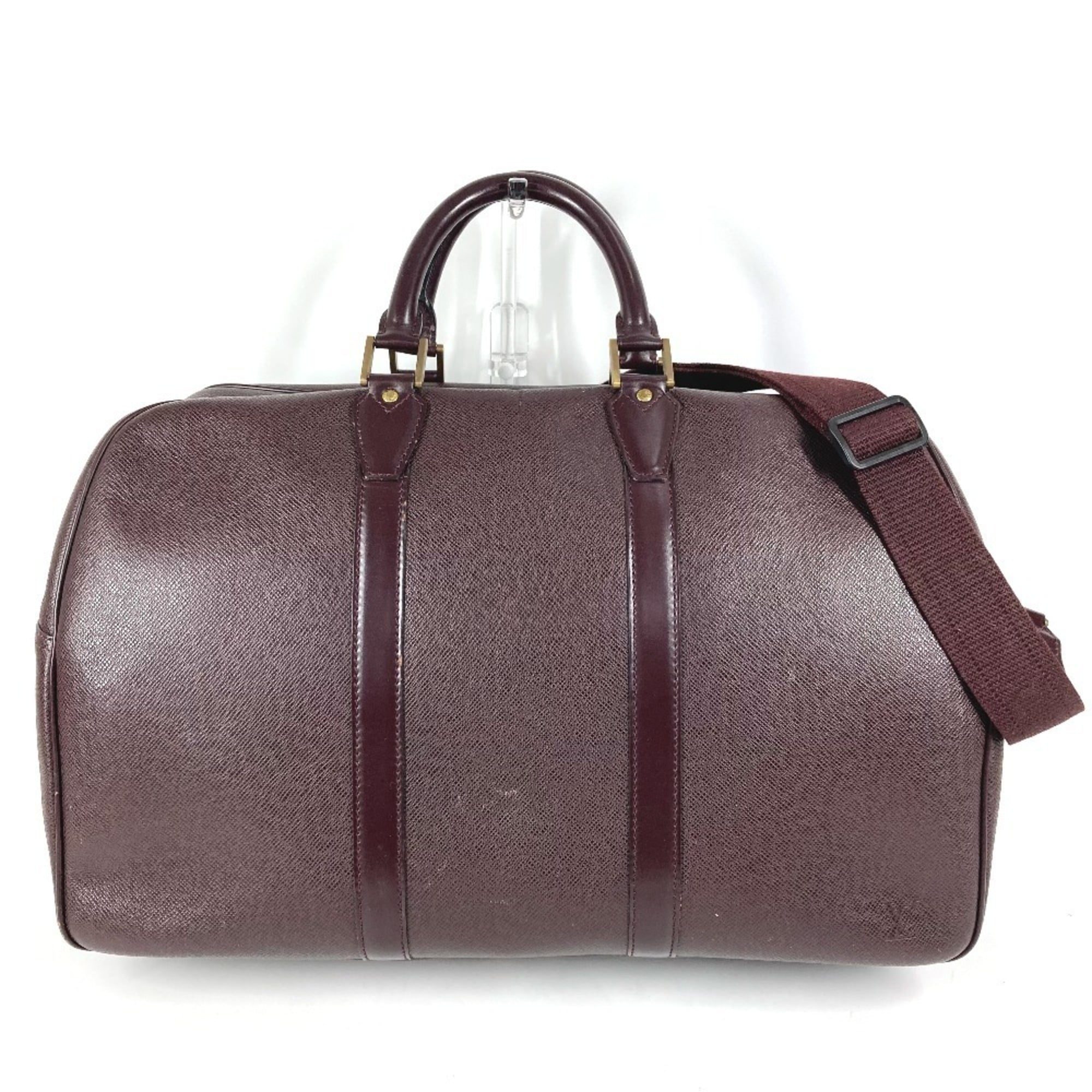Louis Vuitton Acajou Purple Taiga Leather Boston Bag Shoulder Bag