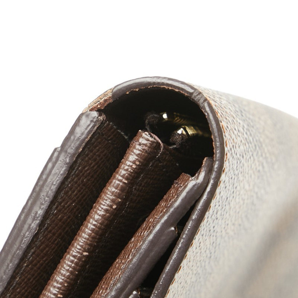 Louis Vuitton Brown Pvc Leather Long Wallet (Tri-Fold)