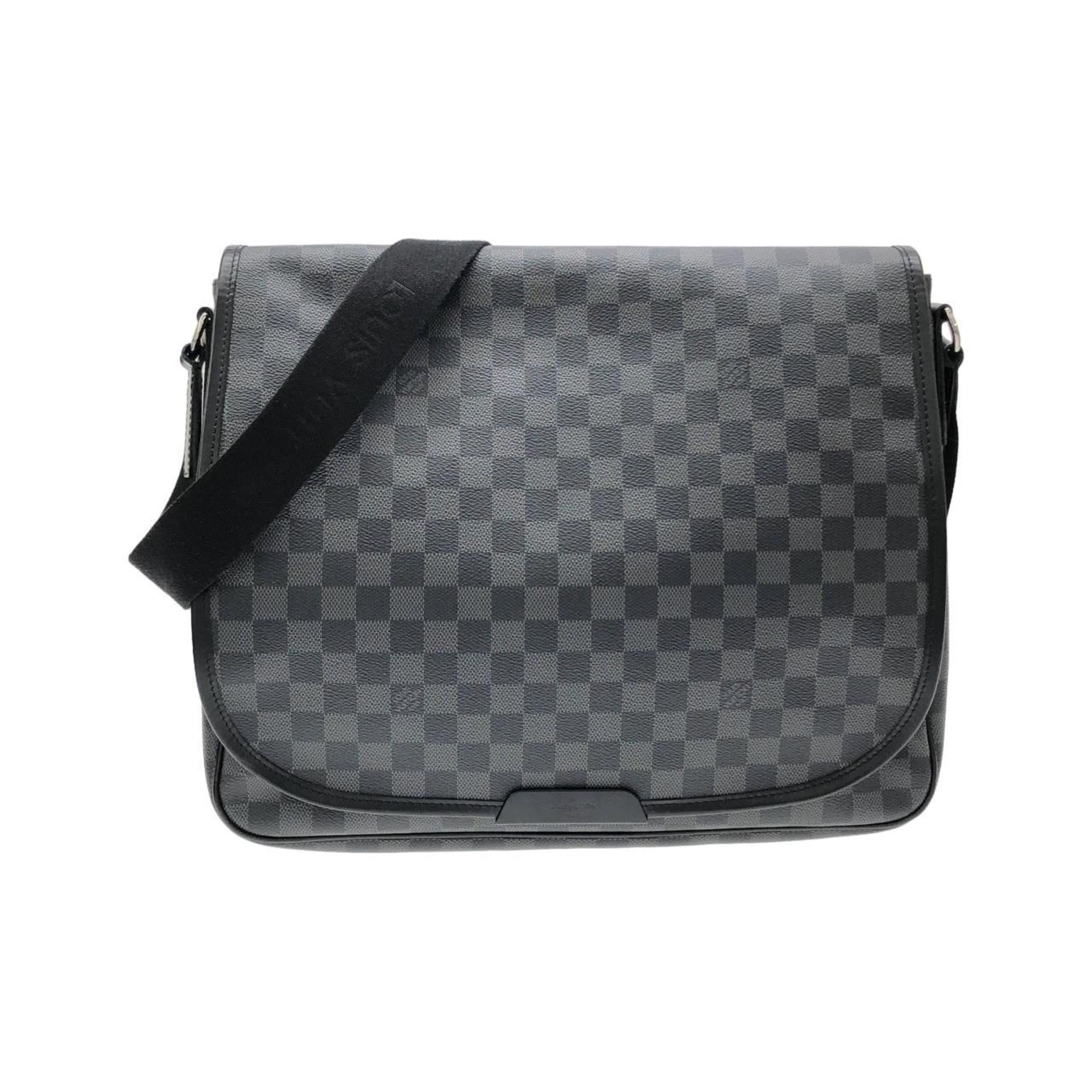 Louis Vuitton Dark Gray Graphite Gray Coated Canvas Shoulder Bag