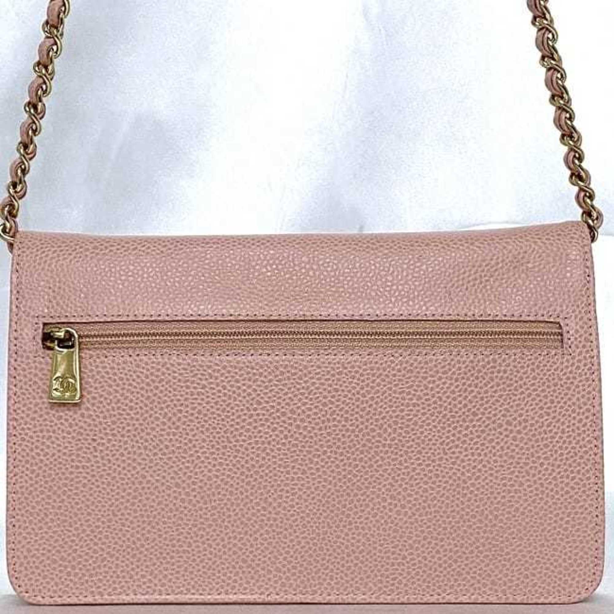 Chanel Pink Caviar Leather Shoulder Bag