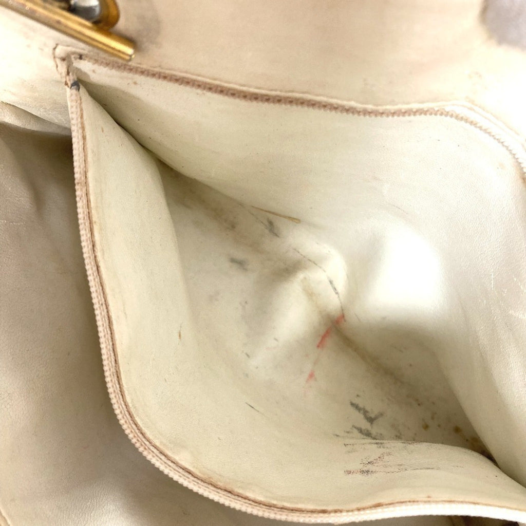 Chanel White Leather Shoulder Bag