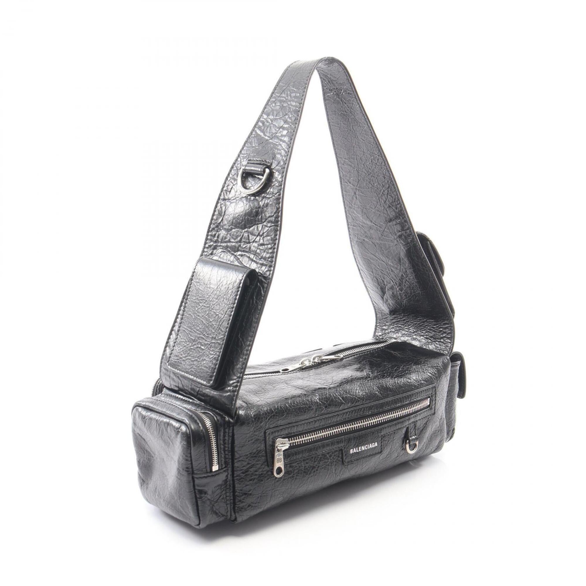 Balenciaga Black Leather Handbag Shoulder