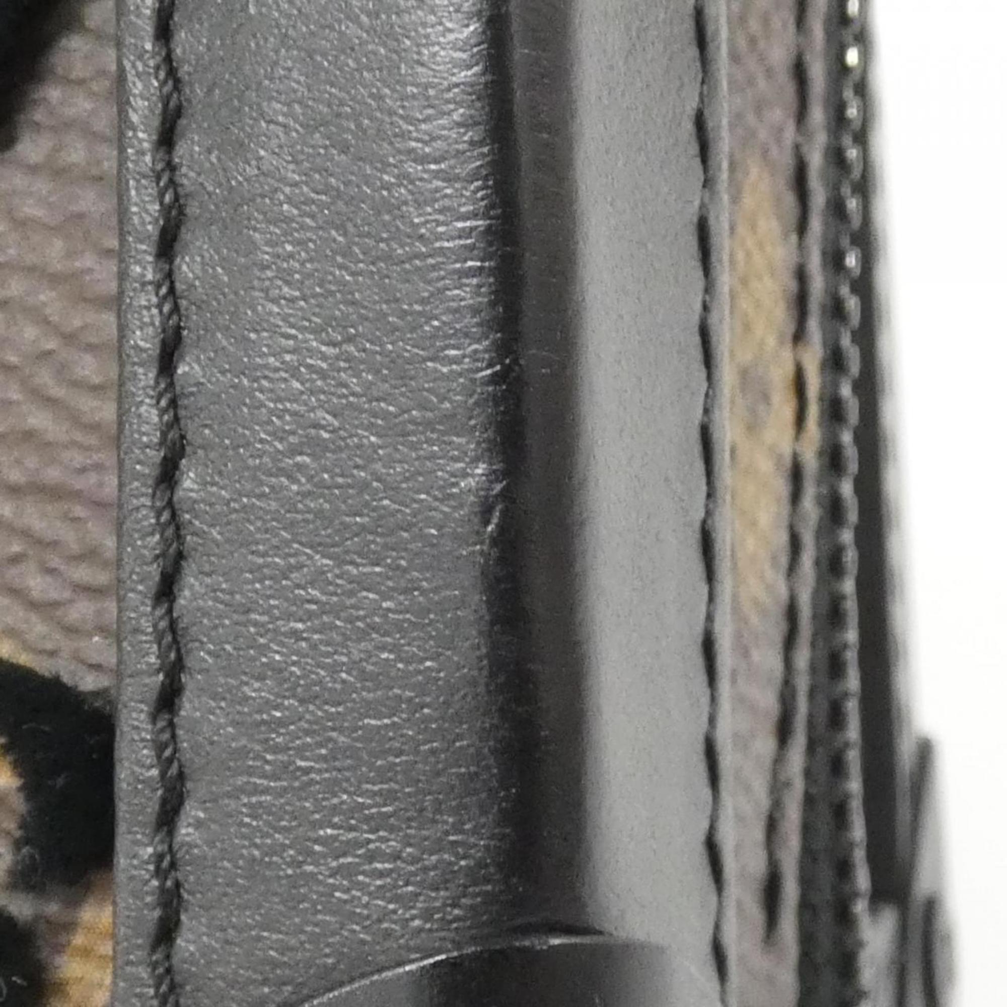 Louis Vuitton Black Brown Marron Coated Canvas Shoulder Bag