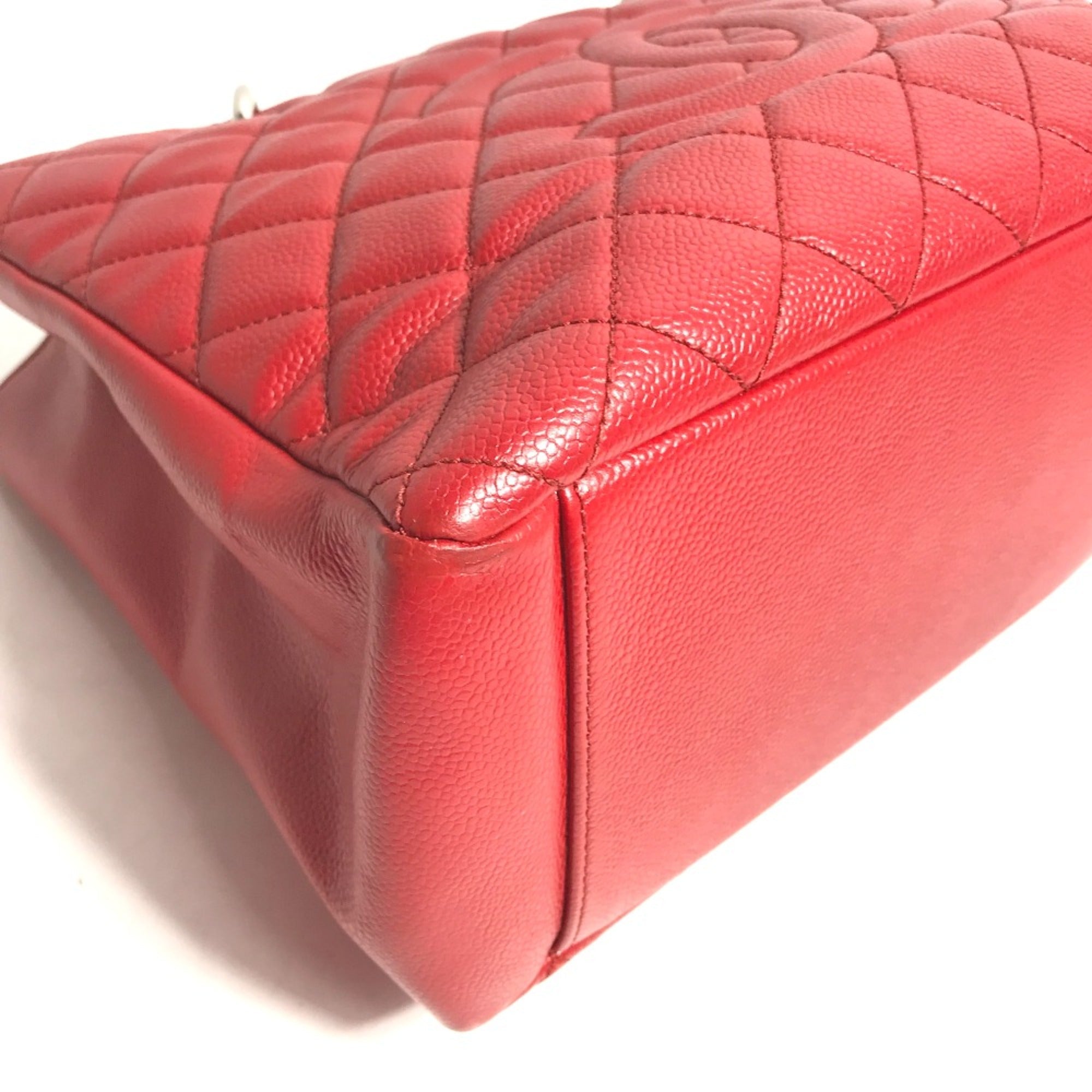 Chanel Red Leather Tote Bag