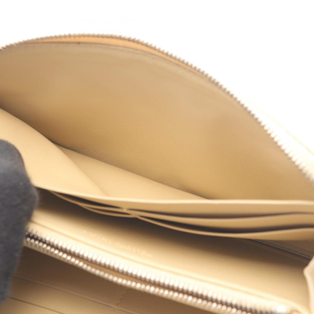 Bottega Veneta Beige Leather Long Wallet (Bi-Fold)