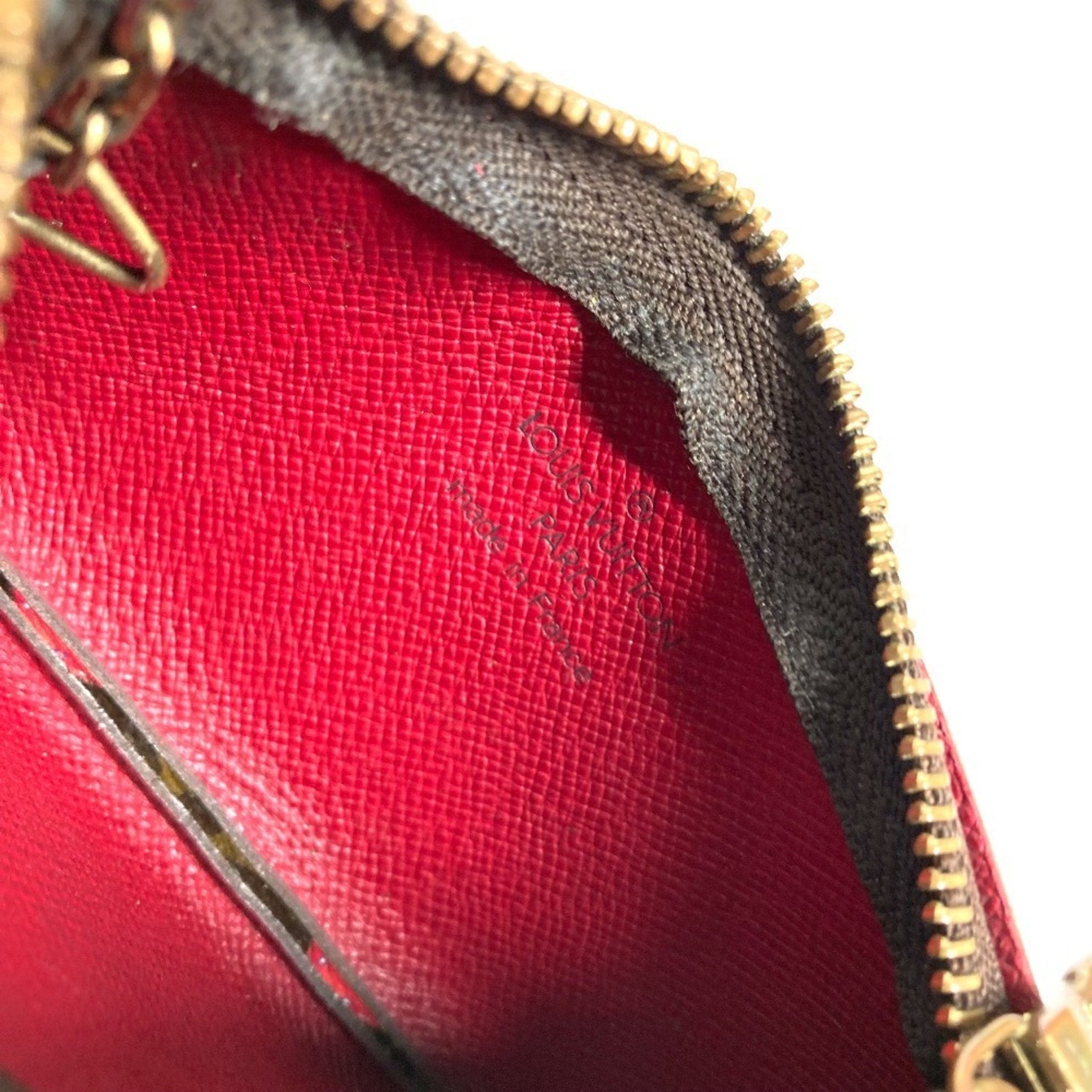 Louis Vuitton Brown Monogram Cherry Red Color Monogram Coin Purse/Coin Case