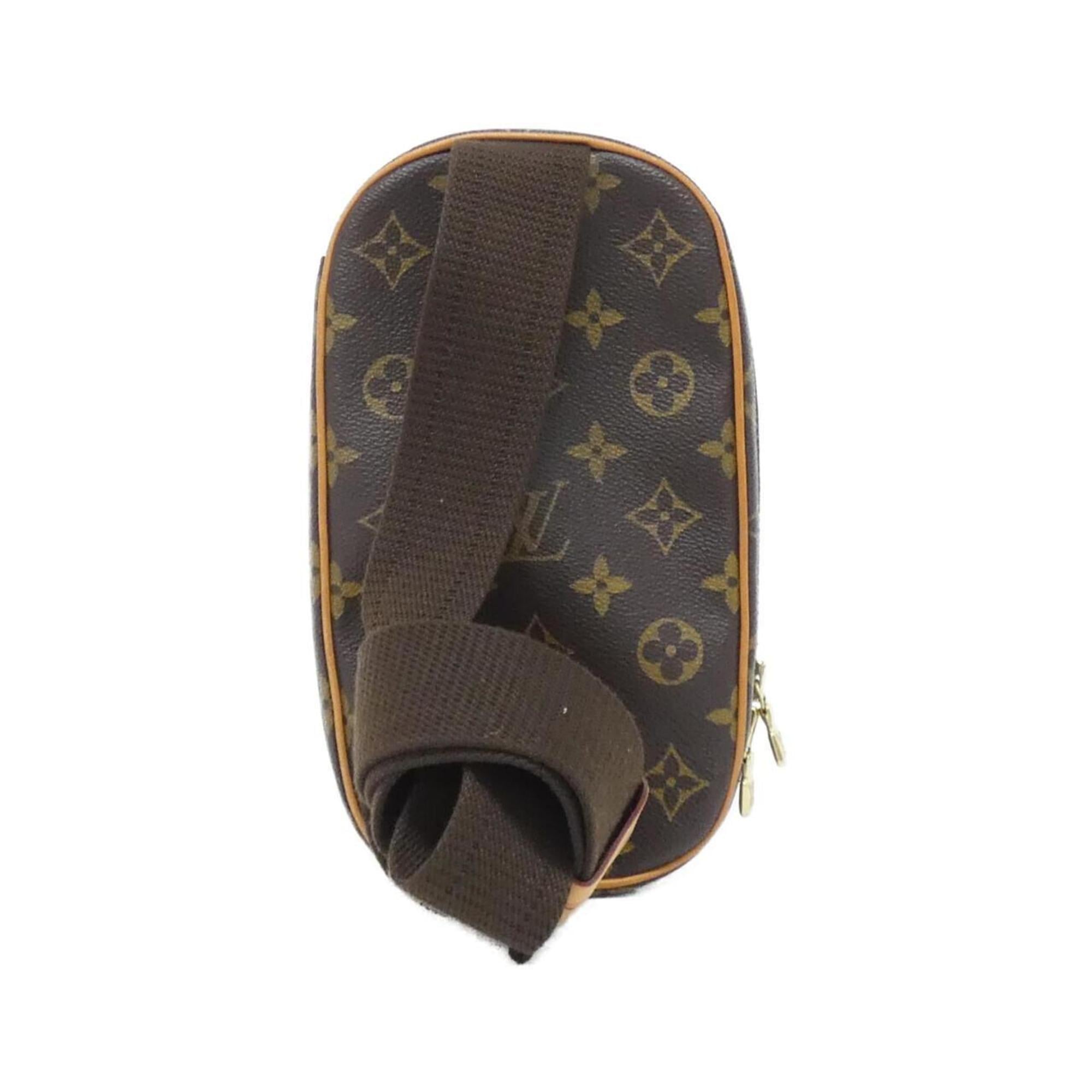 Louis Vuitton Marron Coated Canvas Pochette Shoulder Bag
