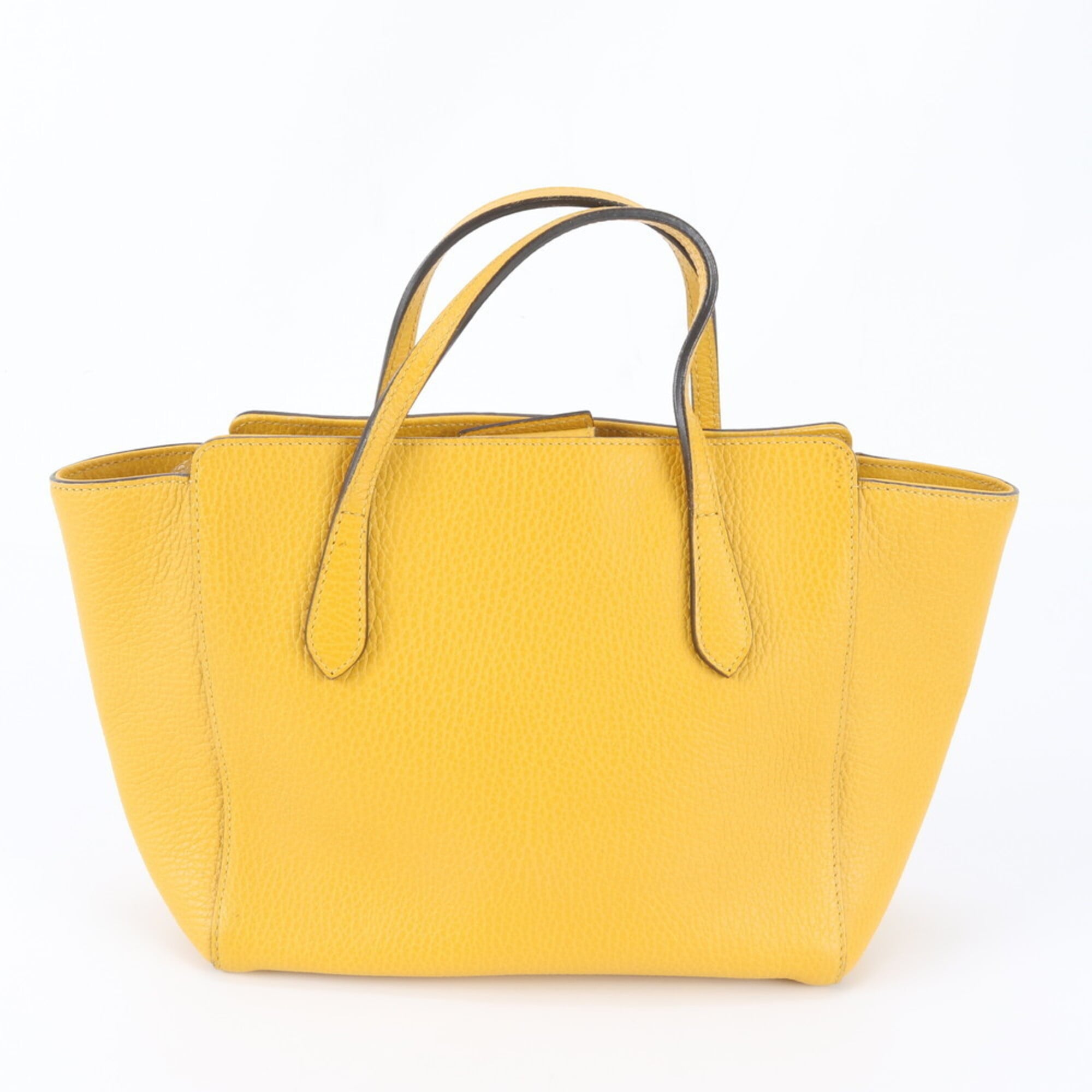 Gucci Gucci Swing Mustard Yellow Leather Handbag (Pre-Owned)
