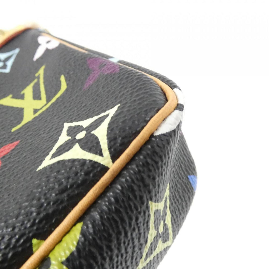 Louis Vuitton Black Multi-Color Coated Canvas Pochette Pouch