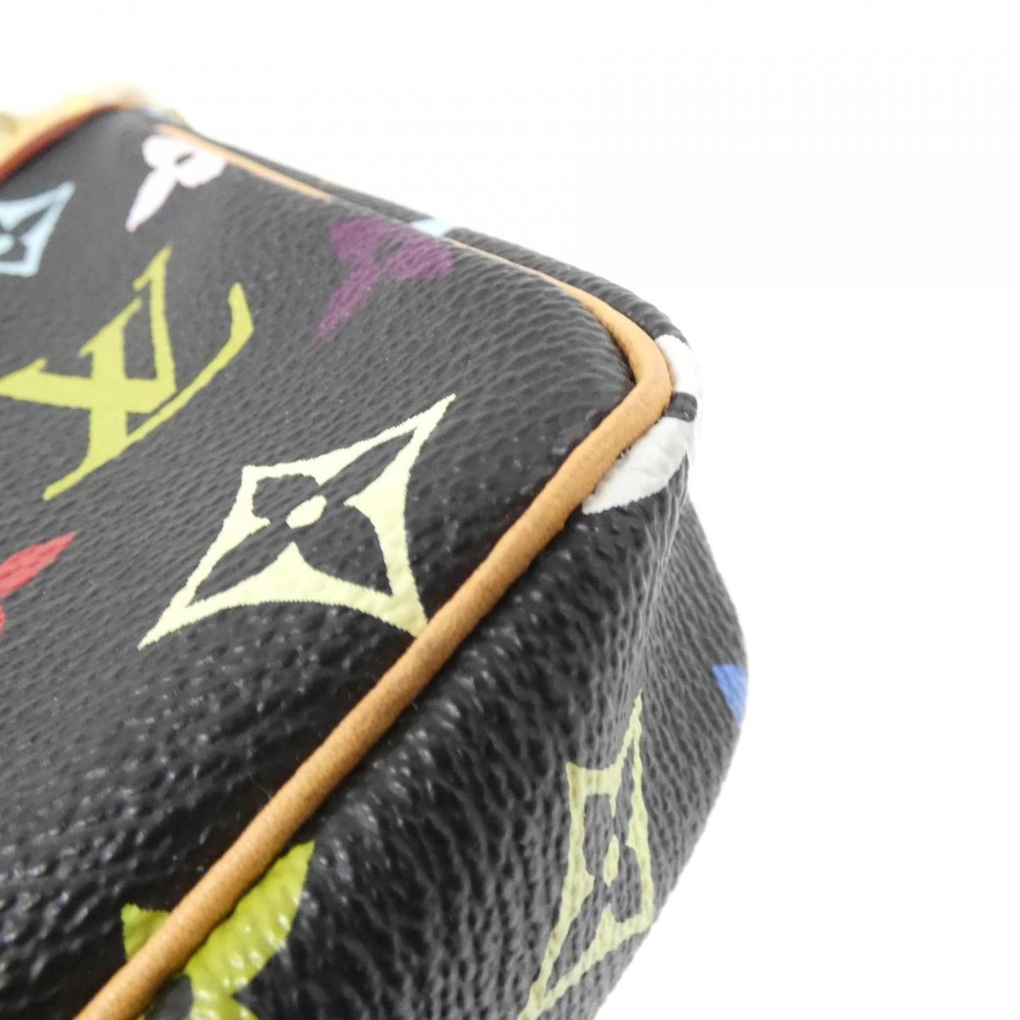 Louis Vuitton Black Multi-Color Coated Canvas Pochette Pouch