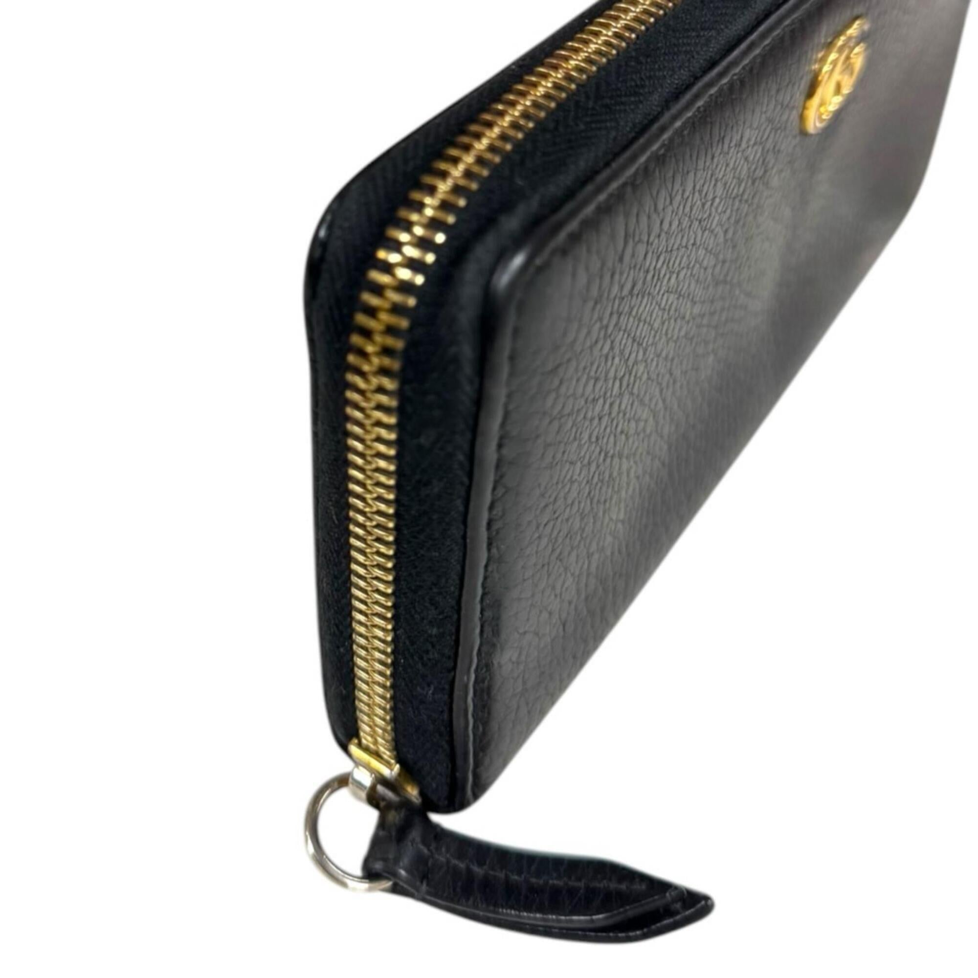 Gucci Black Leather Long Wallet (Bi-Fold) (Pre-Owned)