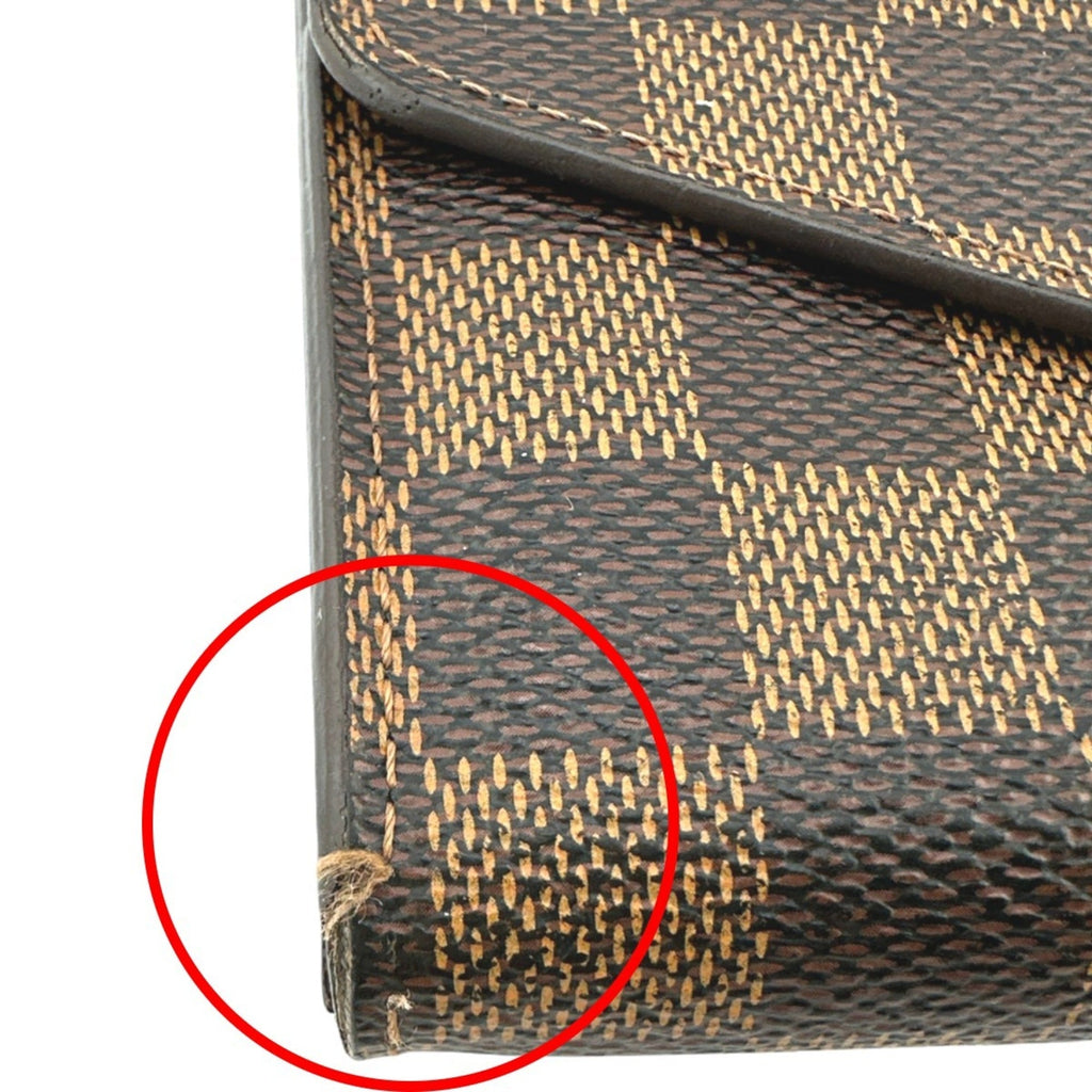 Louis Vuitton Brown Damier Canvas Long Wallet (Tri-Fold)
