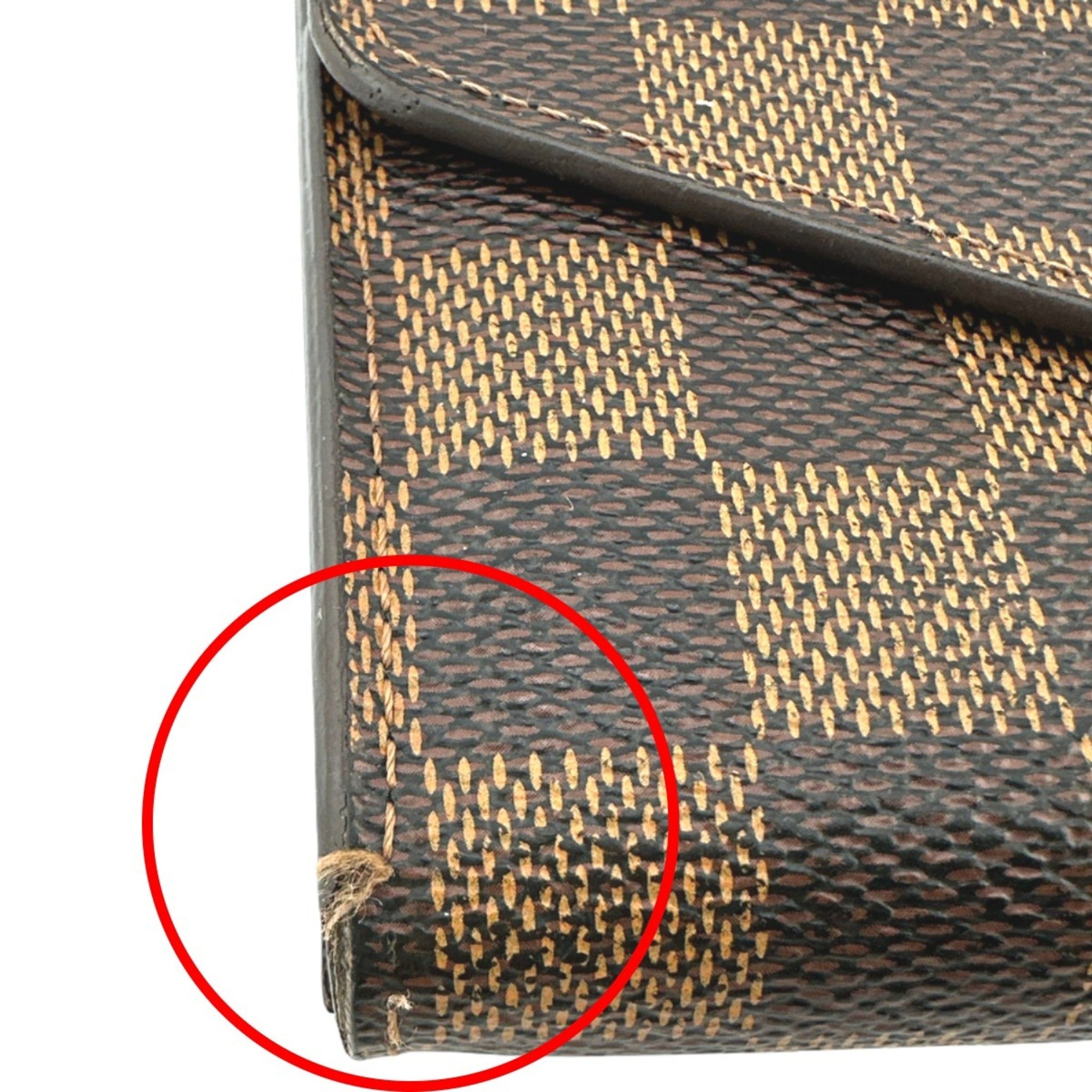 Louis Vuitton Brown Damier Canvas Long Wallet (Tri-Fold)