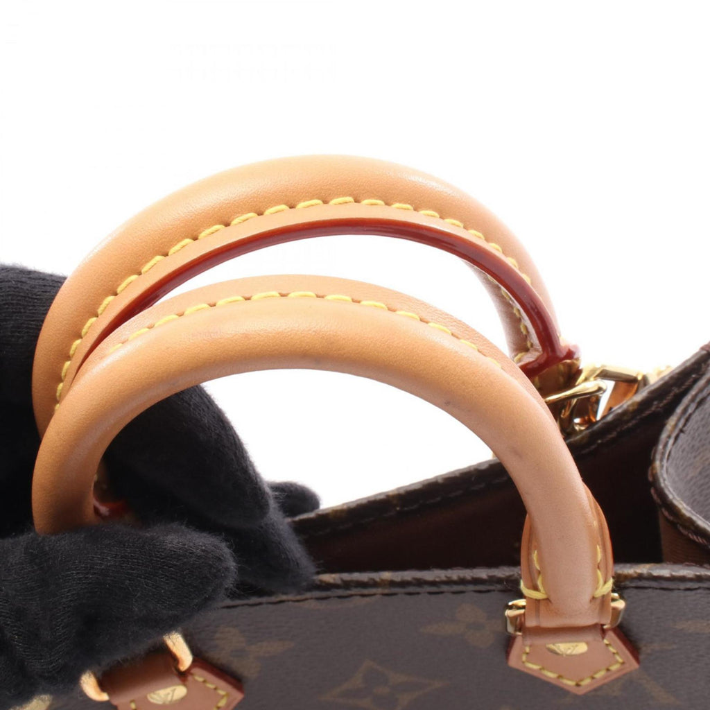 Louis Vuitton Brown Pvc Coated Canvas Leather Handbag