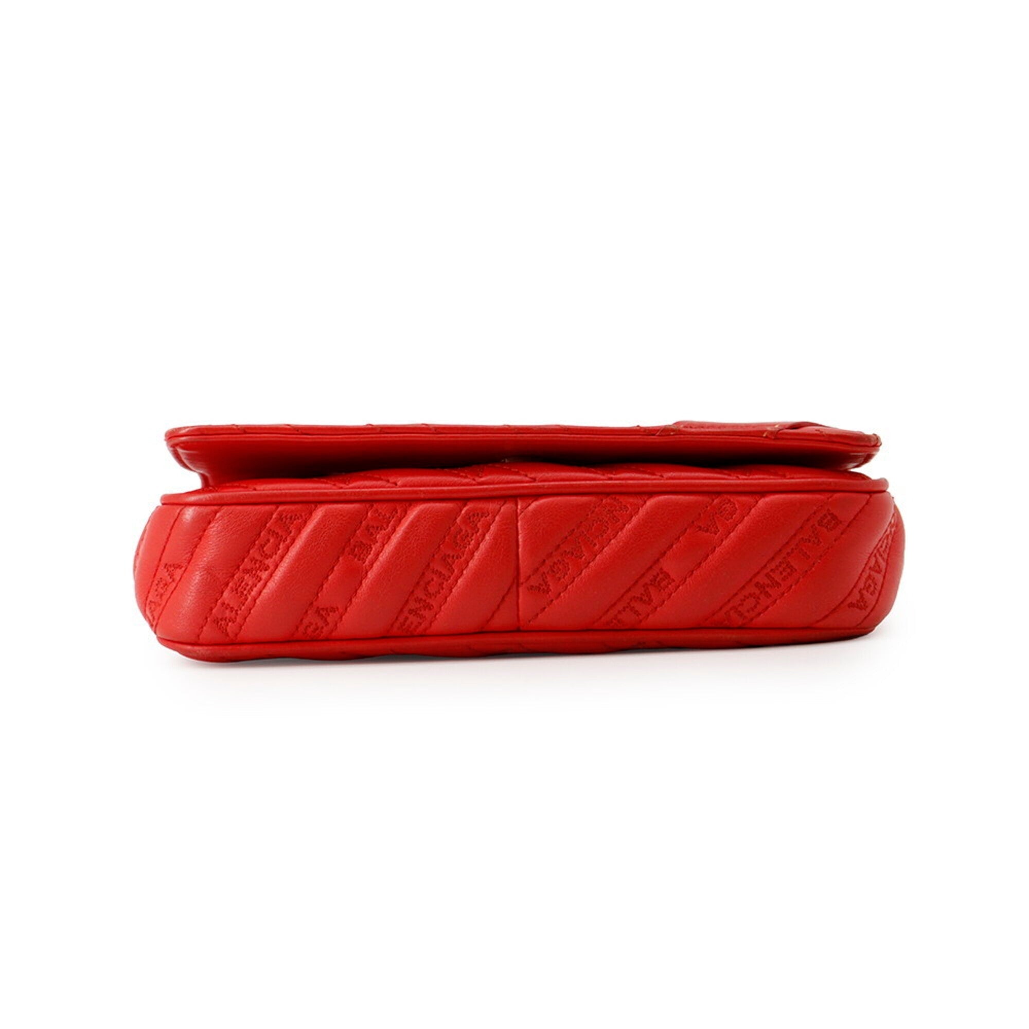 Balenciaga Red Color Leather Handbag Shoulder