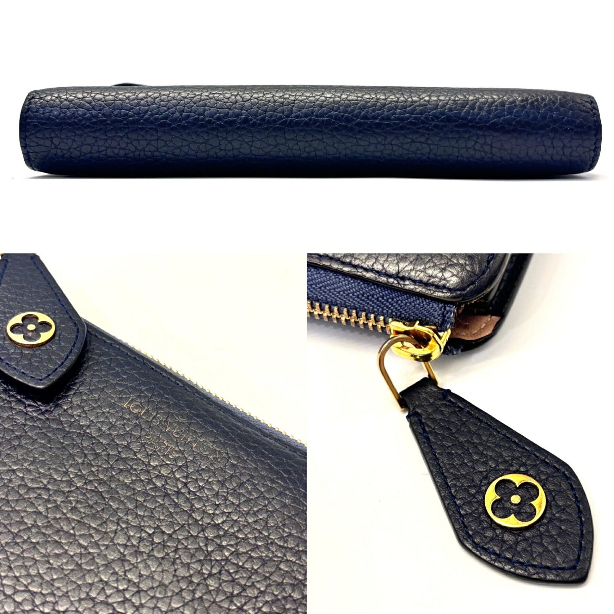 Louis Vuitton Navy Blue Leather Long Wallet