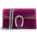 Gucci Purple Velvet Leather Shoulder Bag (Pre-Owned)