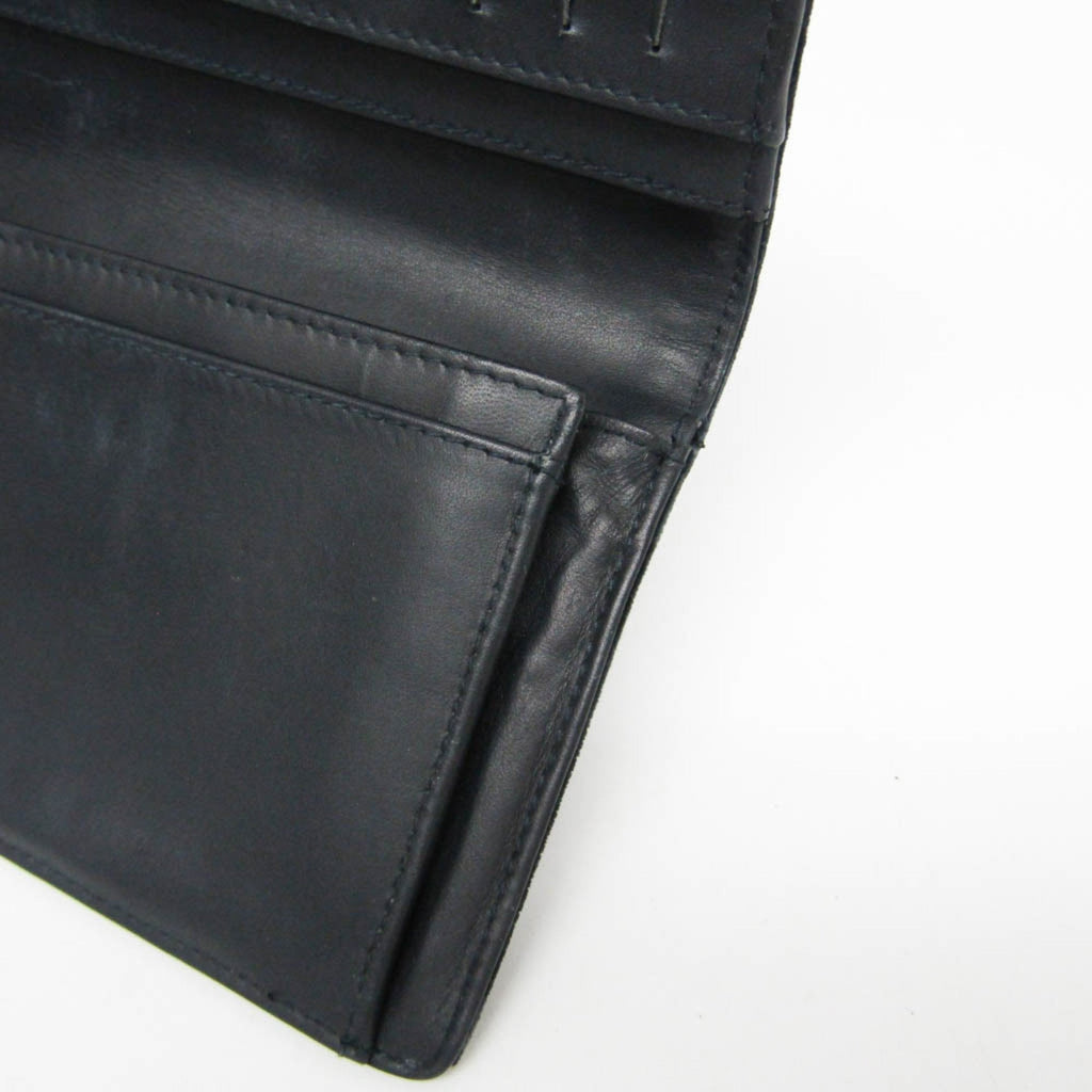 Chanel Boy Chanel Dark Navy Leather Long Wallet (Bi-Fold)