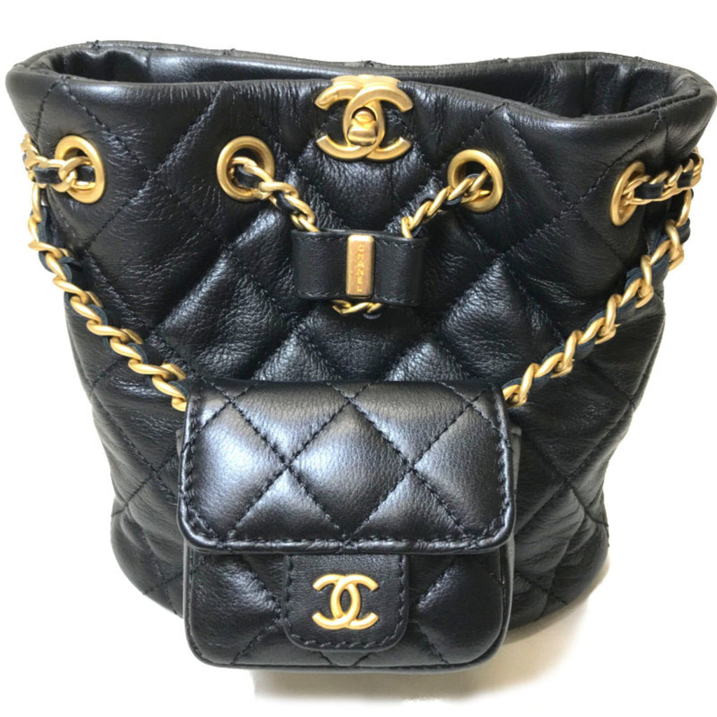 Chanel Black Leather Backpack