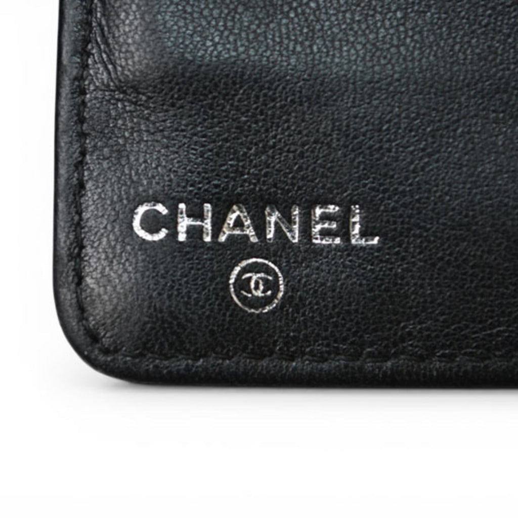 Chanel Black Leather Long Wallet (Bi-Fold)