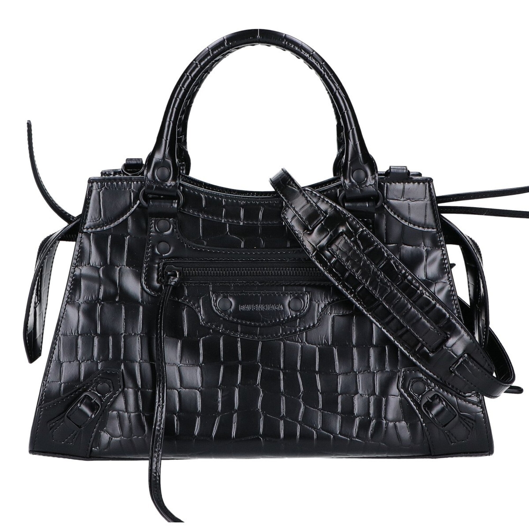 Balenciaga Black Leather Handbag Shoulder