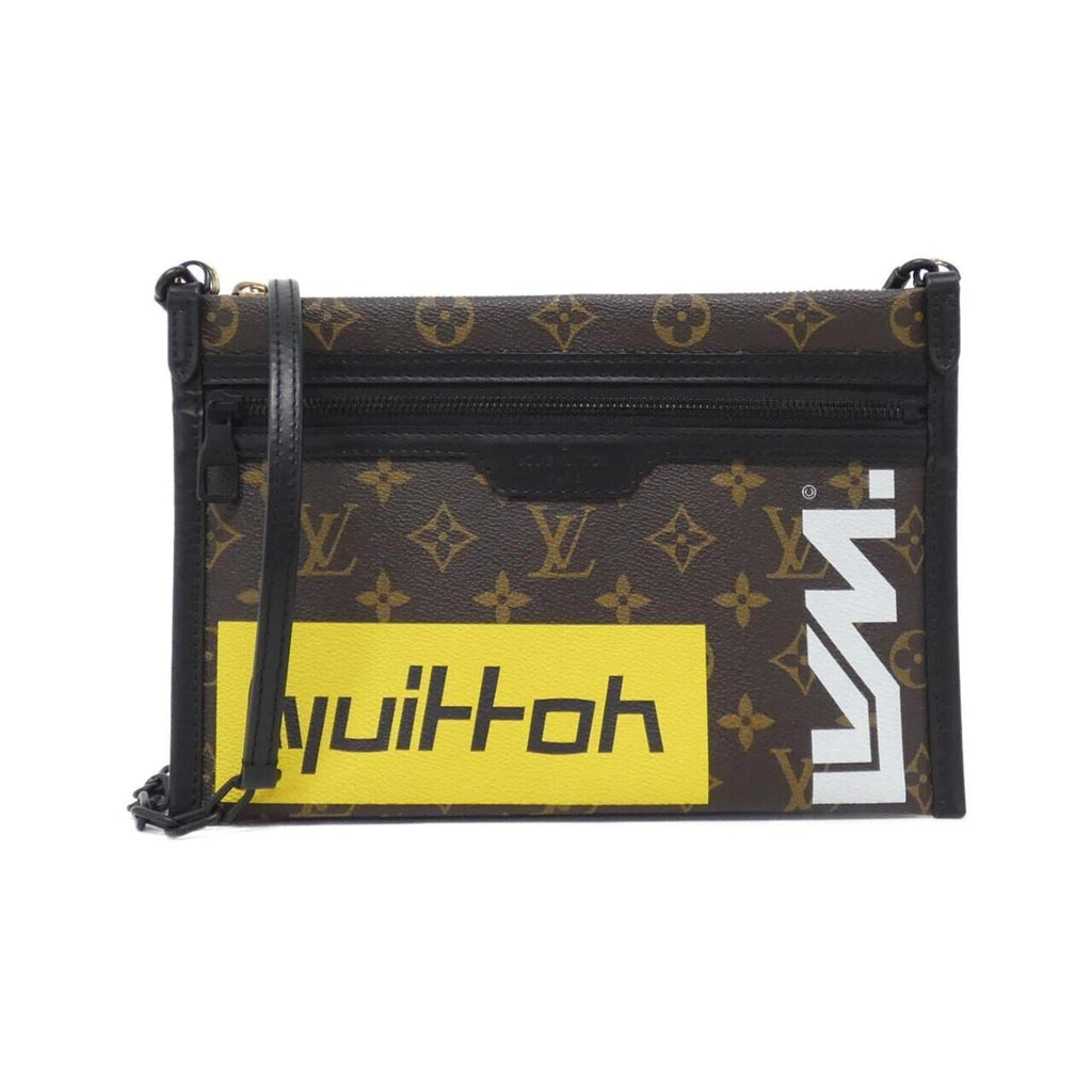 Louis Vuitton Marron Purple Coated Canvas Denim Shoulder Bag