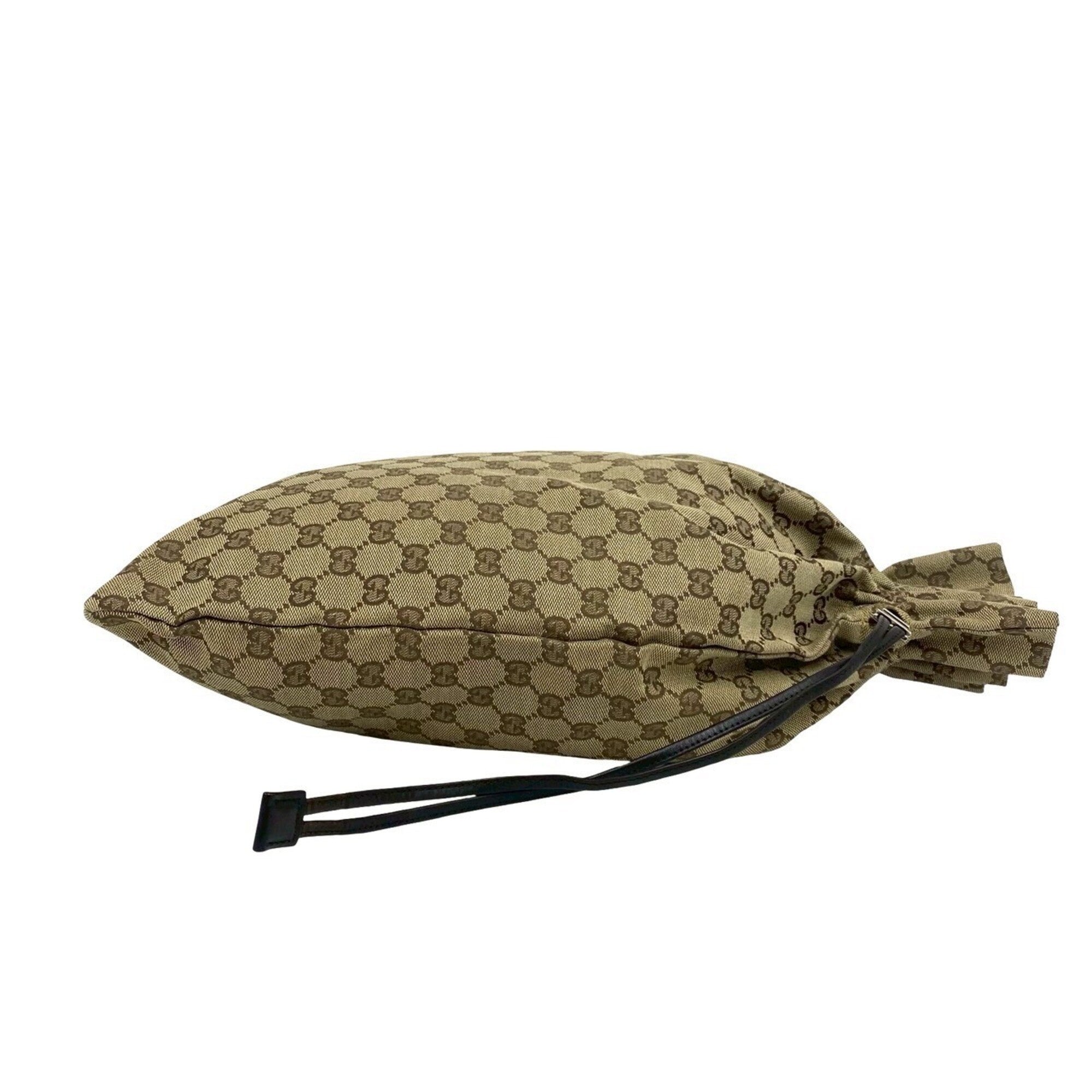 Gucci Brown Canvas Leather Handbag Pouch Shoulder Bag Tote Bag (Pre-Owned)