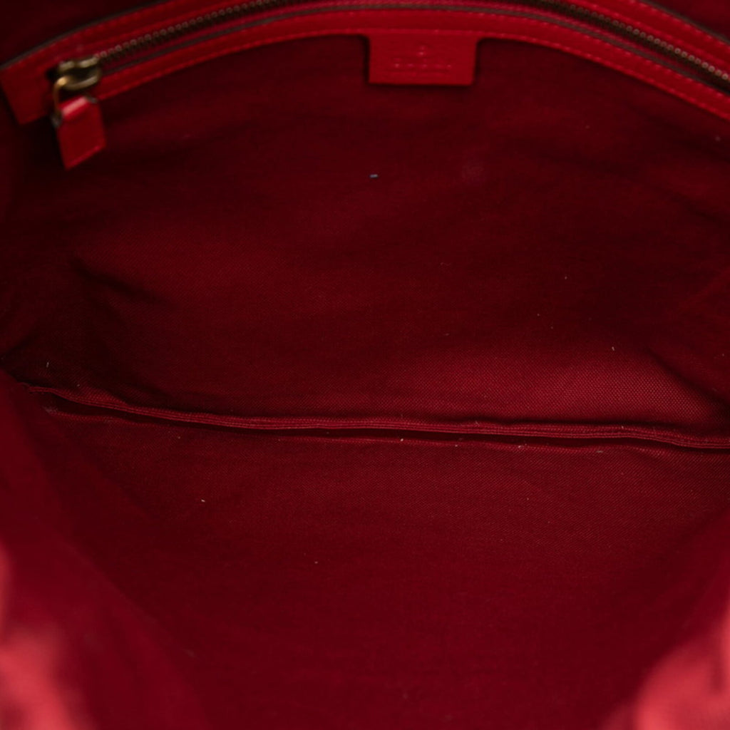 Gucci Blue Red Color White Canvas Backpack (Pre-Owned)