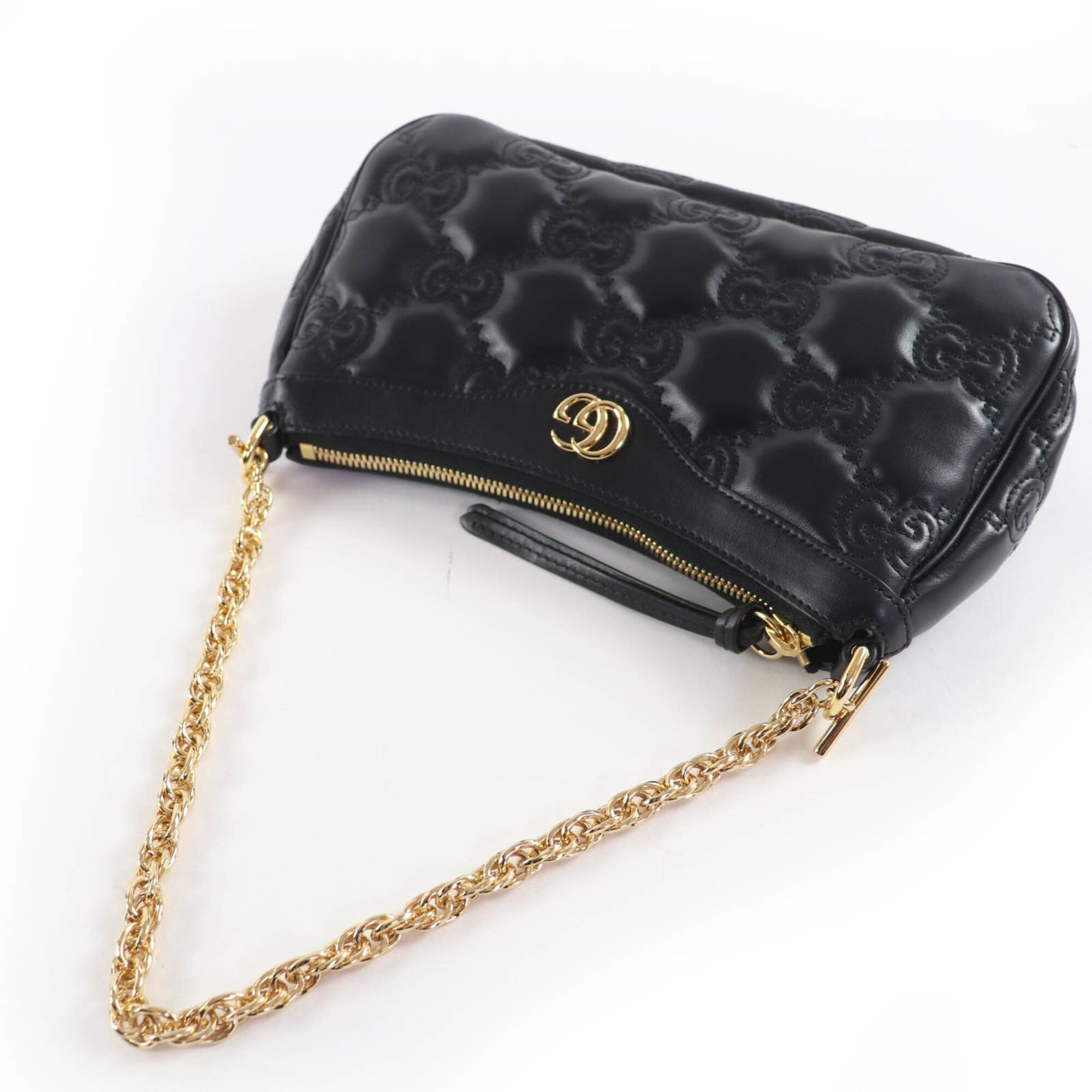 Gucci Black Leather Handbag Shoulder Bag (Pre-Owned)