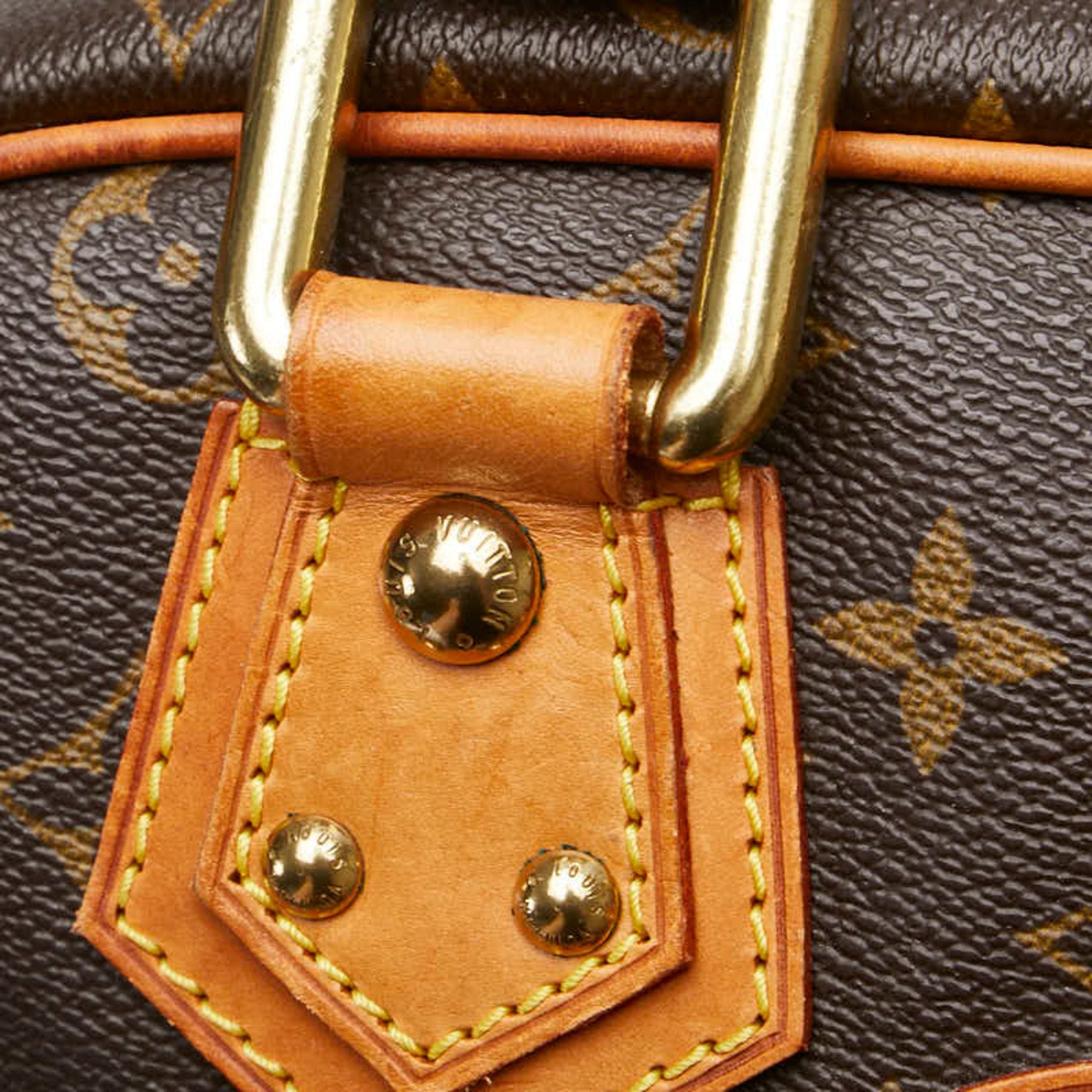 Louis Vuitton Brown Pvc Leather Boston Bag Handbag