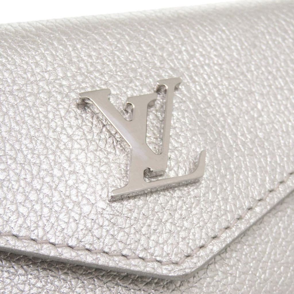 Louis Vuitton Silver Leather Wallet (Tri-Fold)