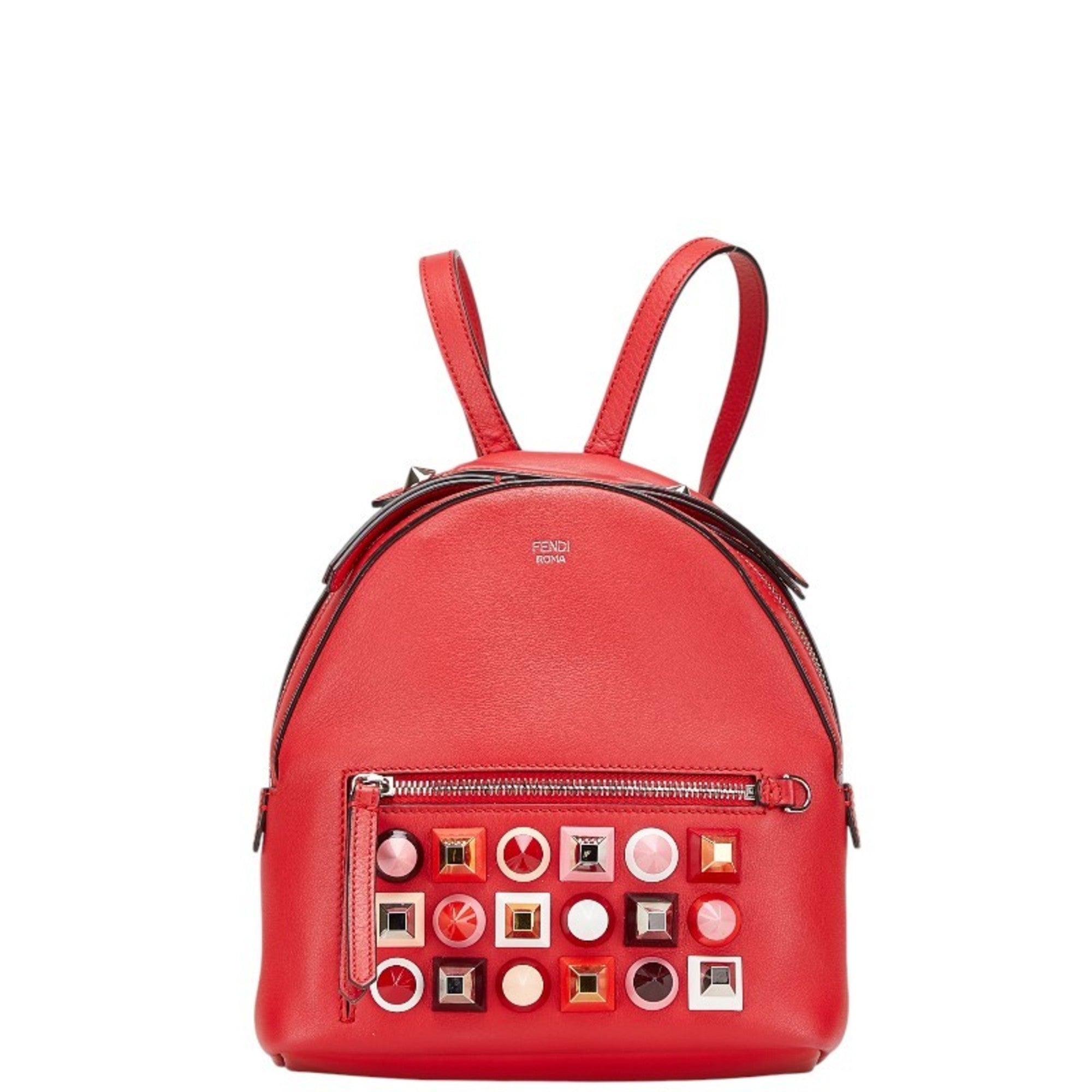 Fendi Red Color Leather Backpack