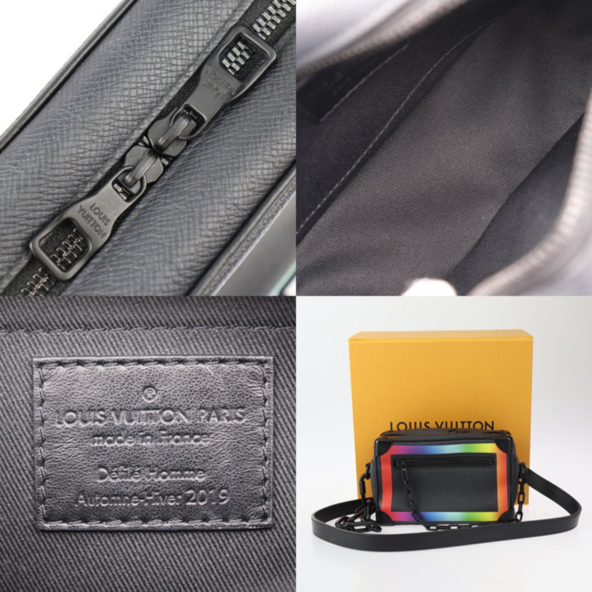 Louis Vuitton Black Multi-Color Taiga Leather Handbag Pochette Shoulder Bag