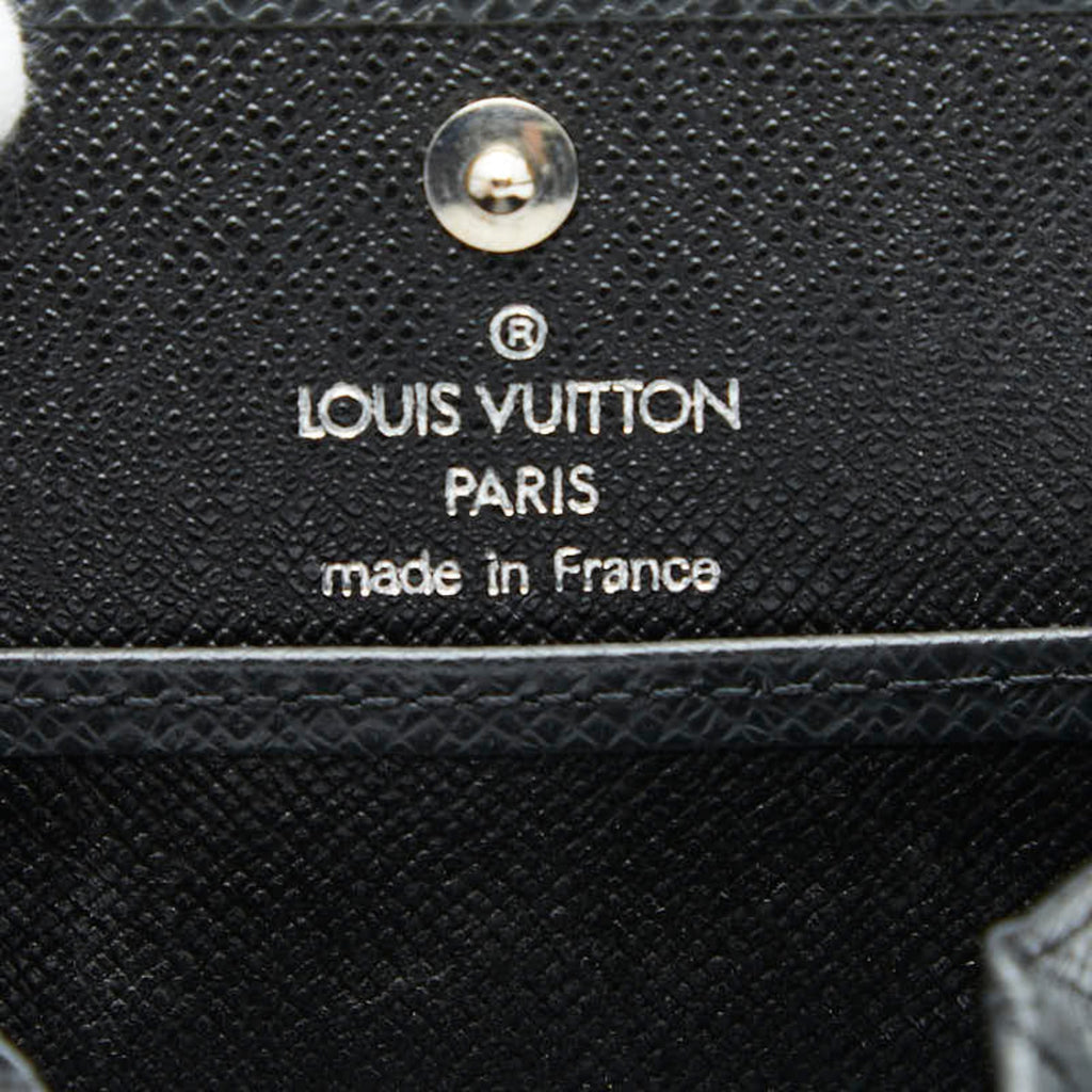 Louis Vuitton Ardoise Black Taiga Leather Coin Purse/Coin Case