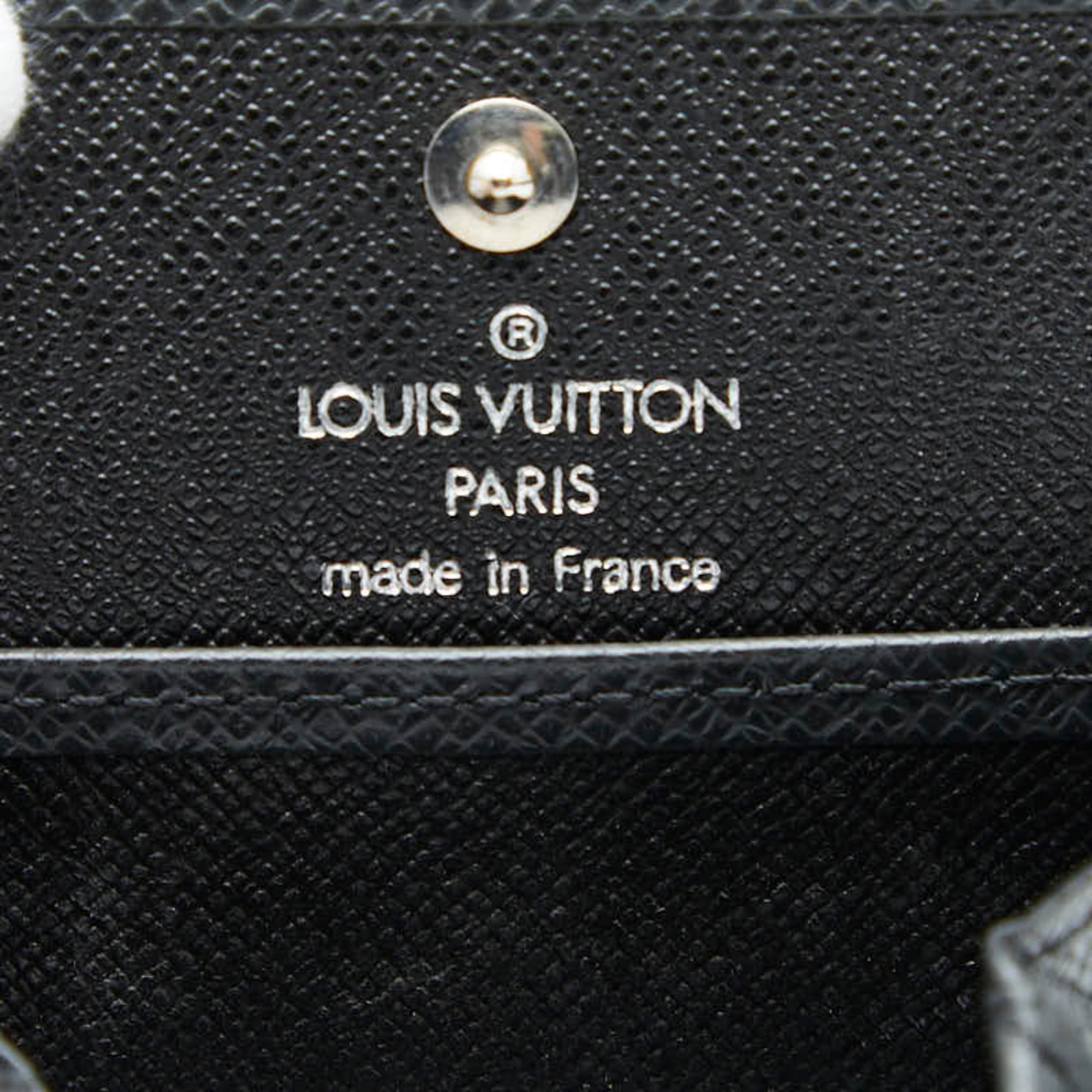 Louis Vuitton Ardoise Black Taiga Leather Coin Purse/Coin Case
