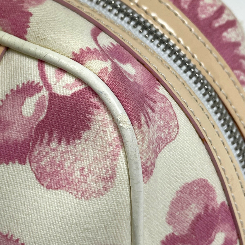 Christian Dior Pink Beige Canvas Leather Handbag (Pre-Owned)