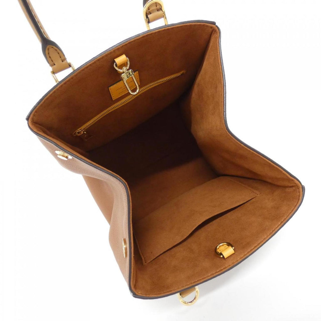 Louis Vuitton Camel Leather Coated Canvas Handbag
