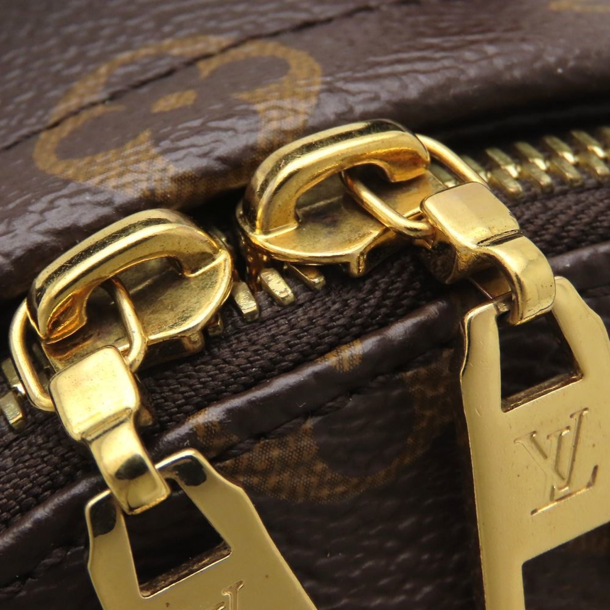 Louis Vuitton Black Brown Canvas Leather Backpack
