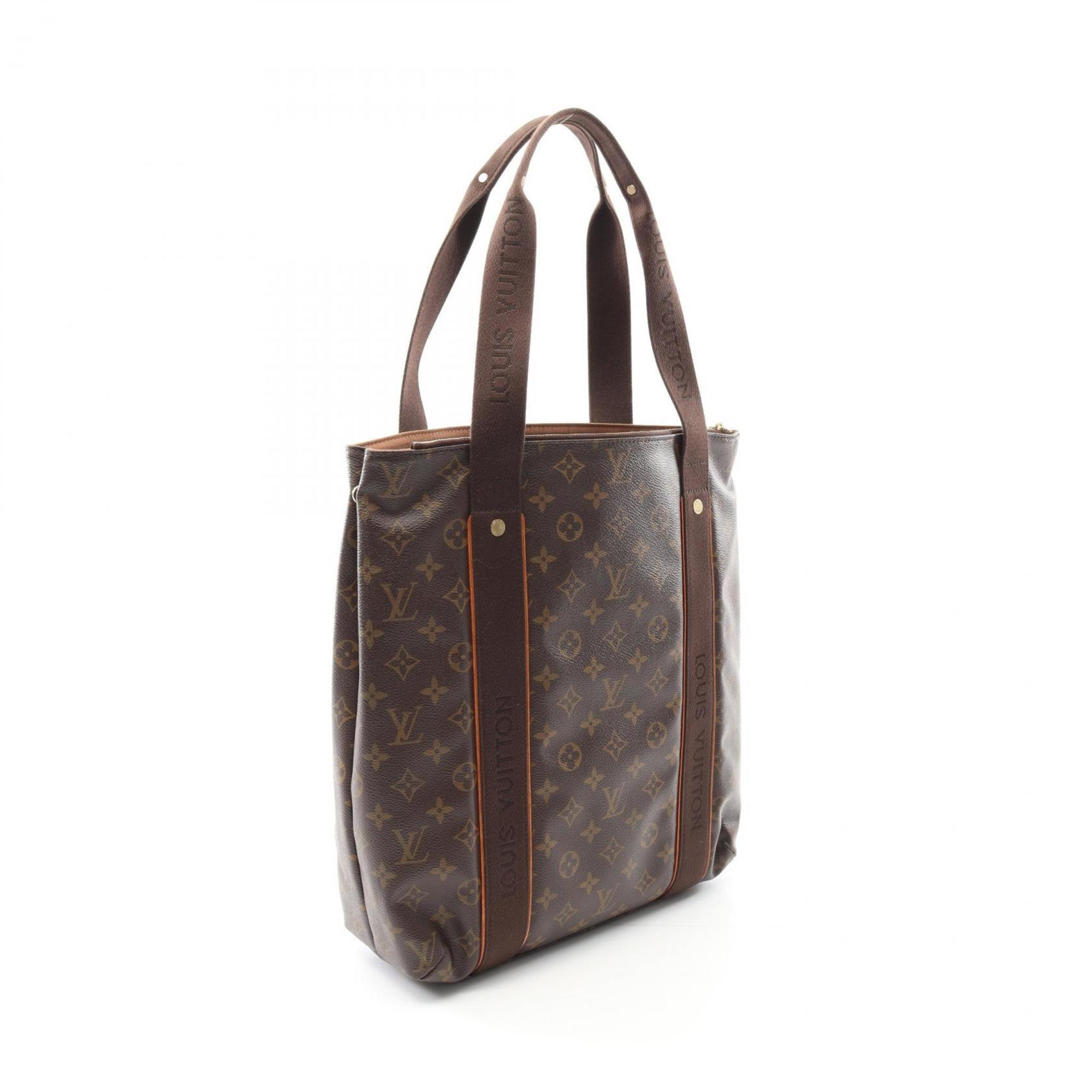Louis Vuitton Monogram Brown Coated Canvas Leather Tote Bag